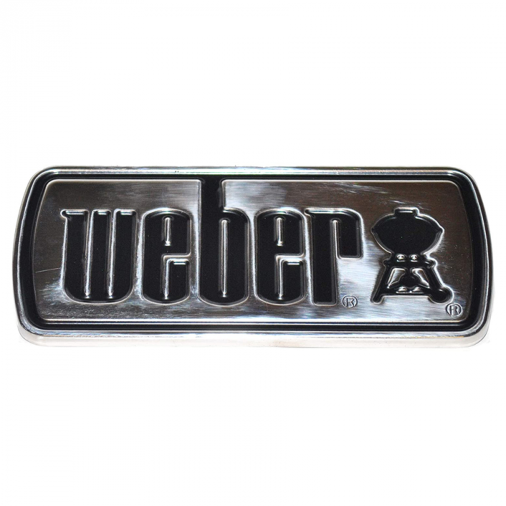 Weber Logo plate, SS, Genesis 300 series {Bin B-E1-5}