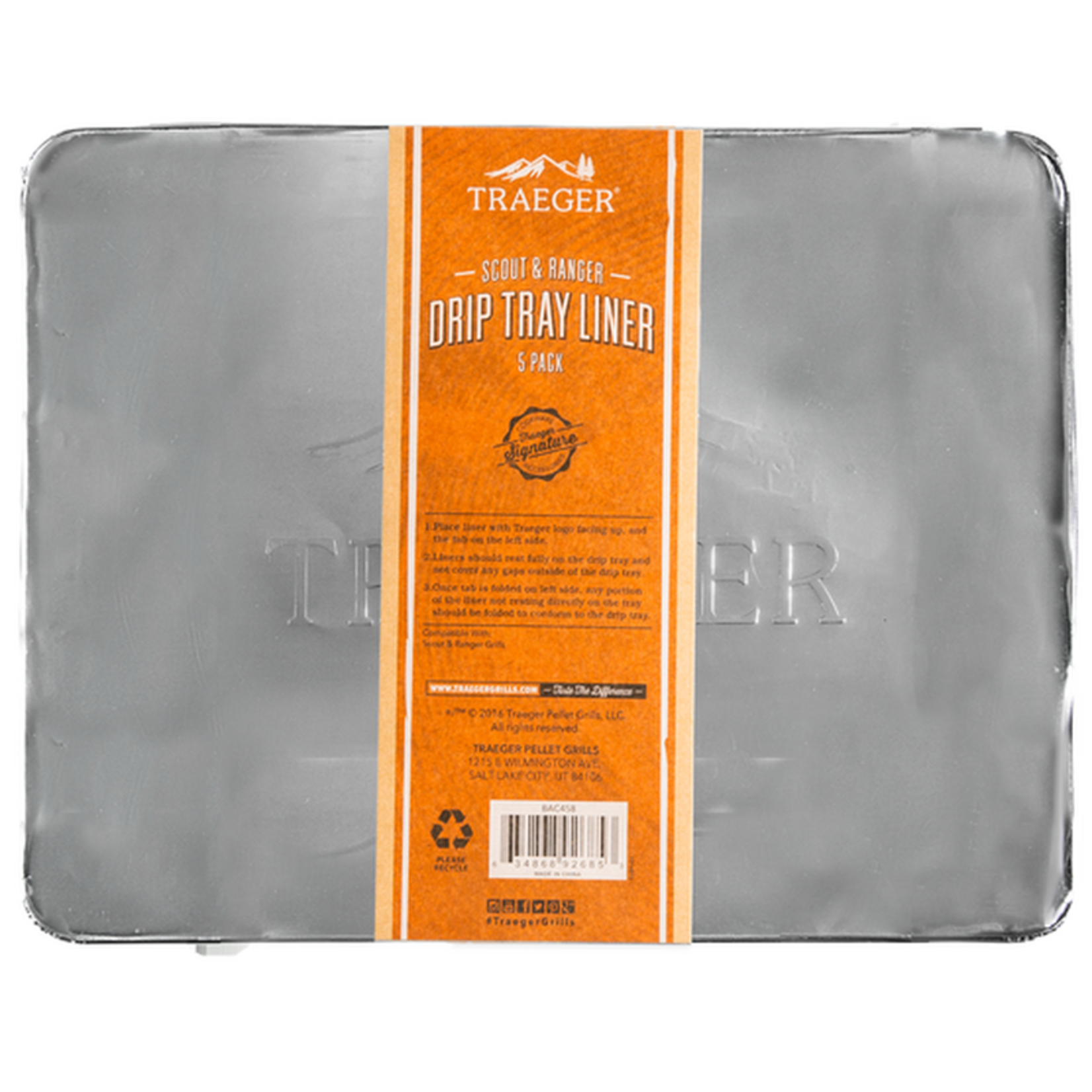 Traeger Drip Tray Liner 5 Pack - Ranger/Scout {10}