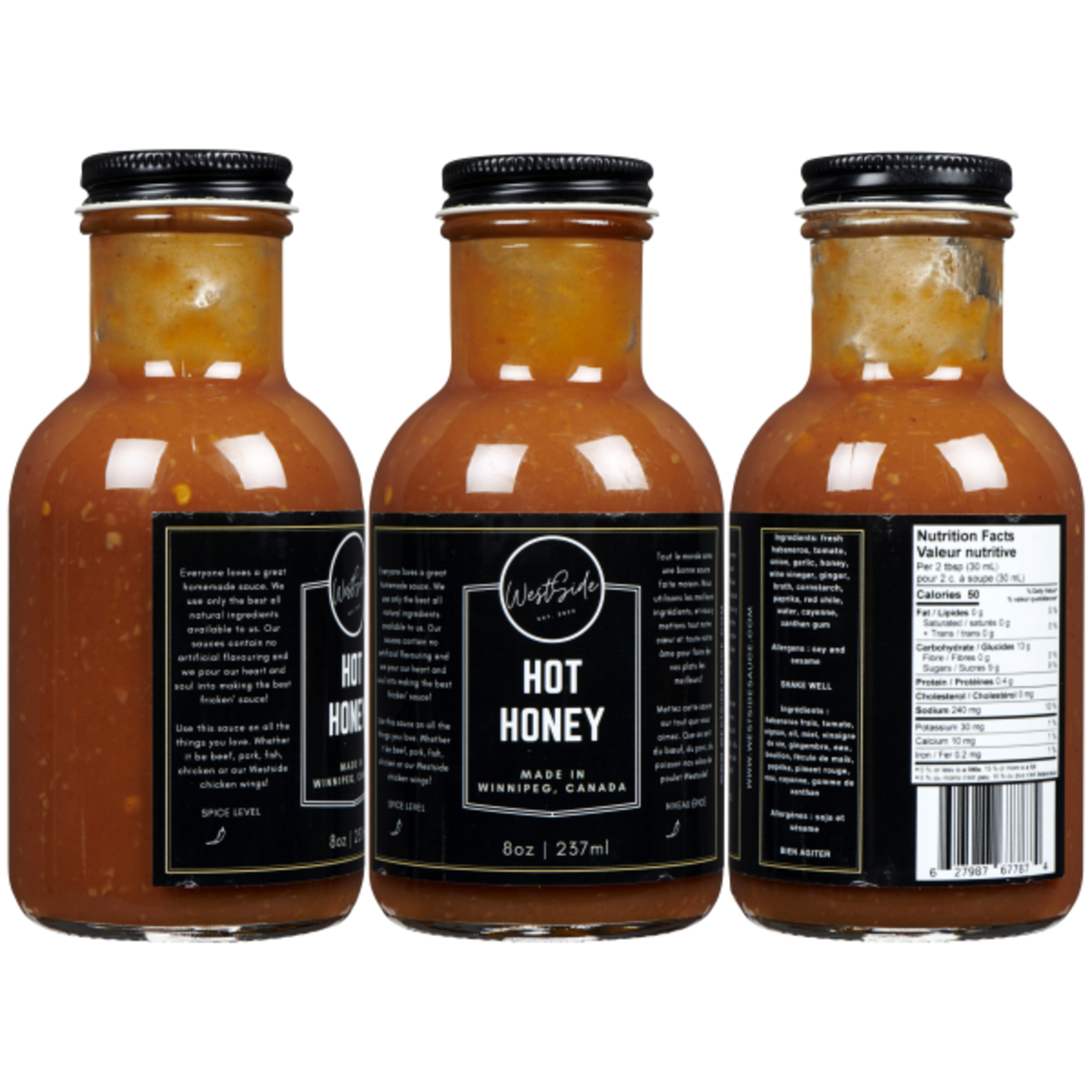 Westside Sauces Hot & Honey 8oz/237ml