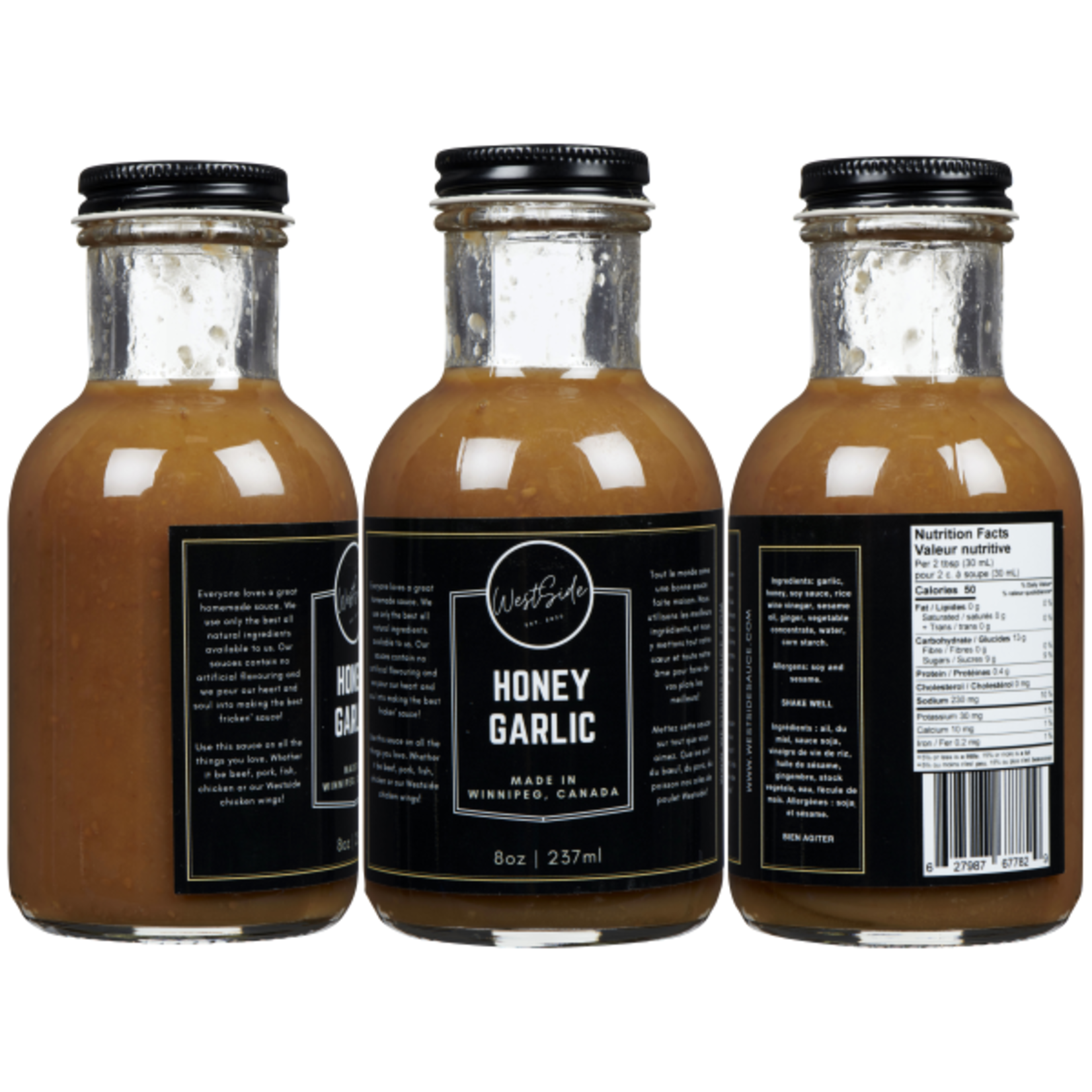 Westside Sauces Honey Garlic 8oz/237ml