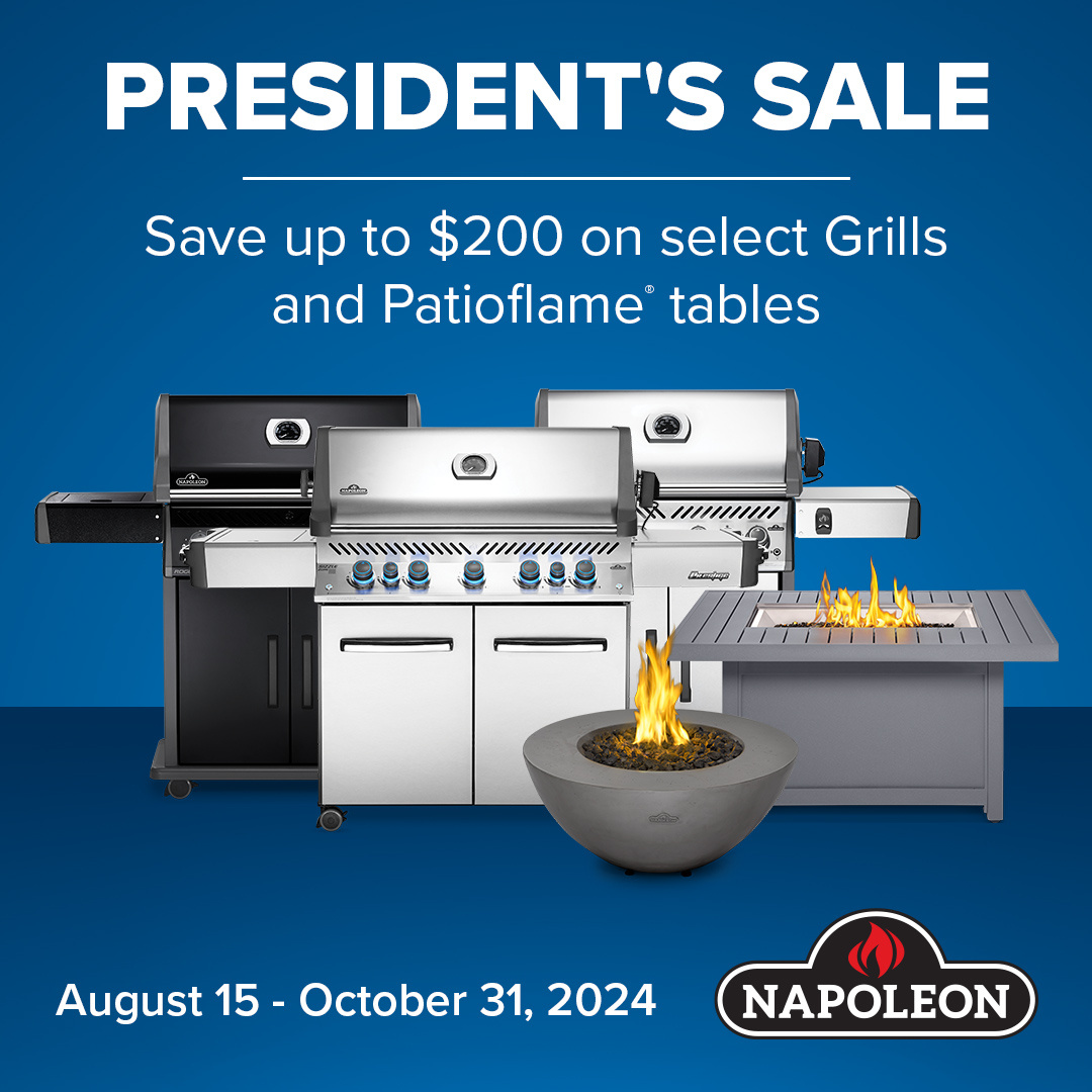 Save up to $200 on Napoleon grills and flame tables!