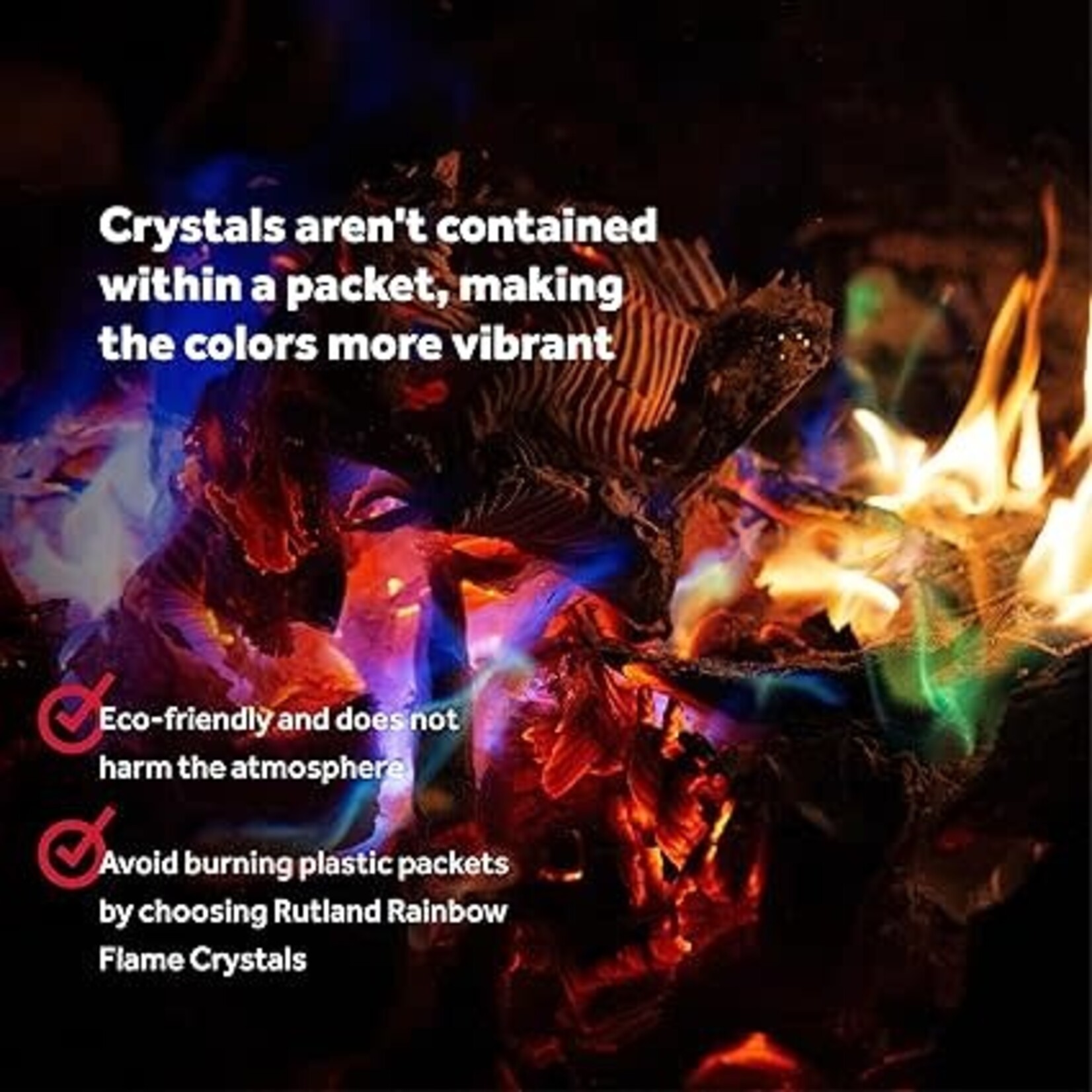 Rutland Rainbow Flame Crystals 454g Canister
