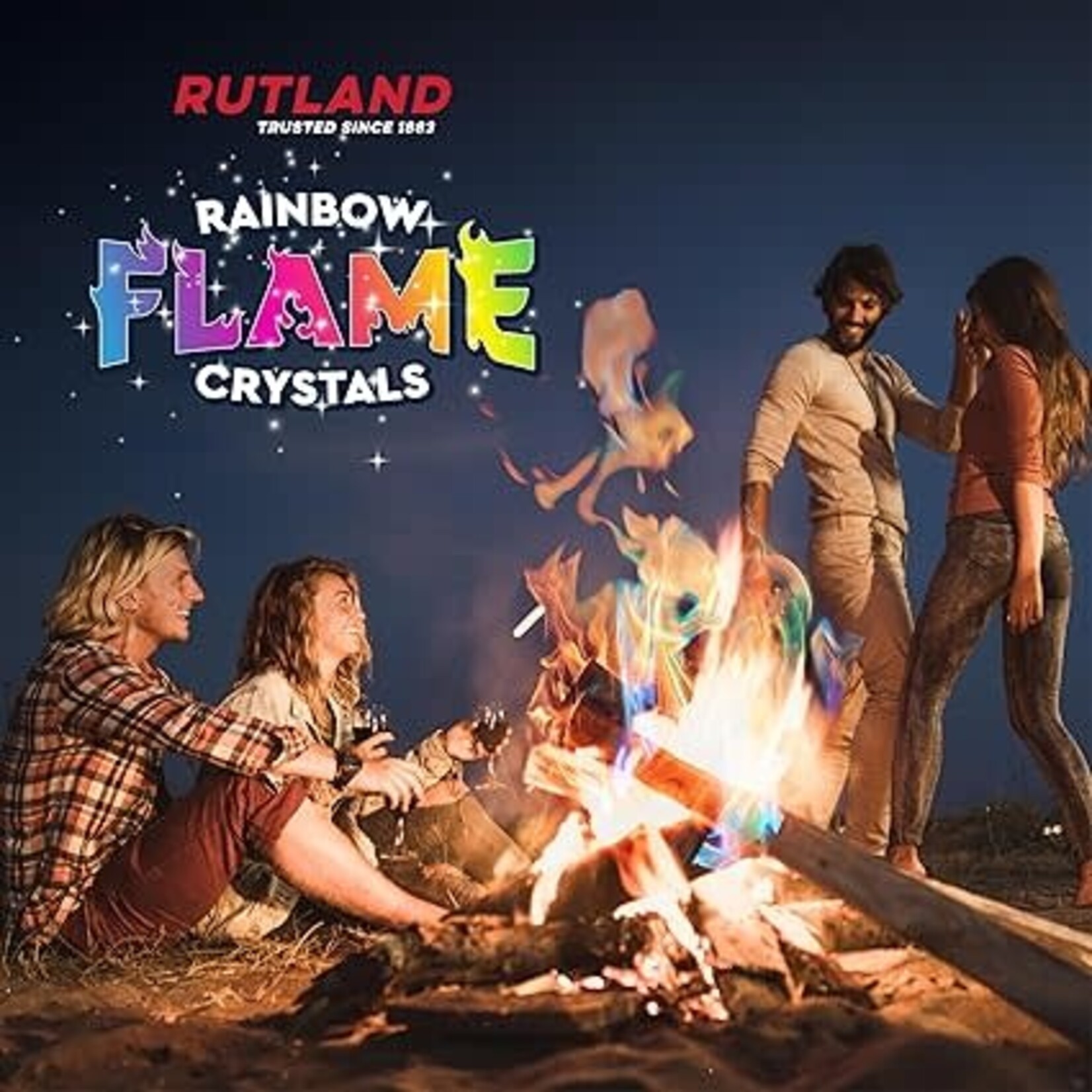 Rutland Rainbow Flame Crystals 454g Canister