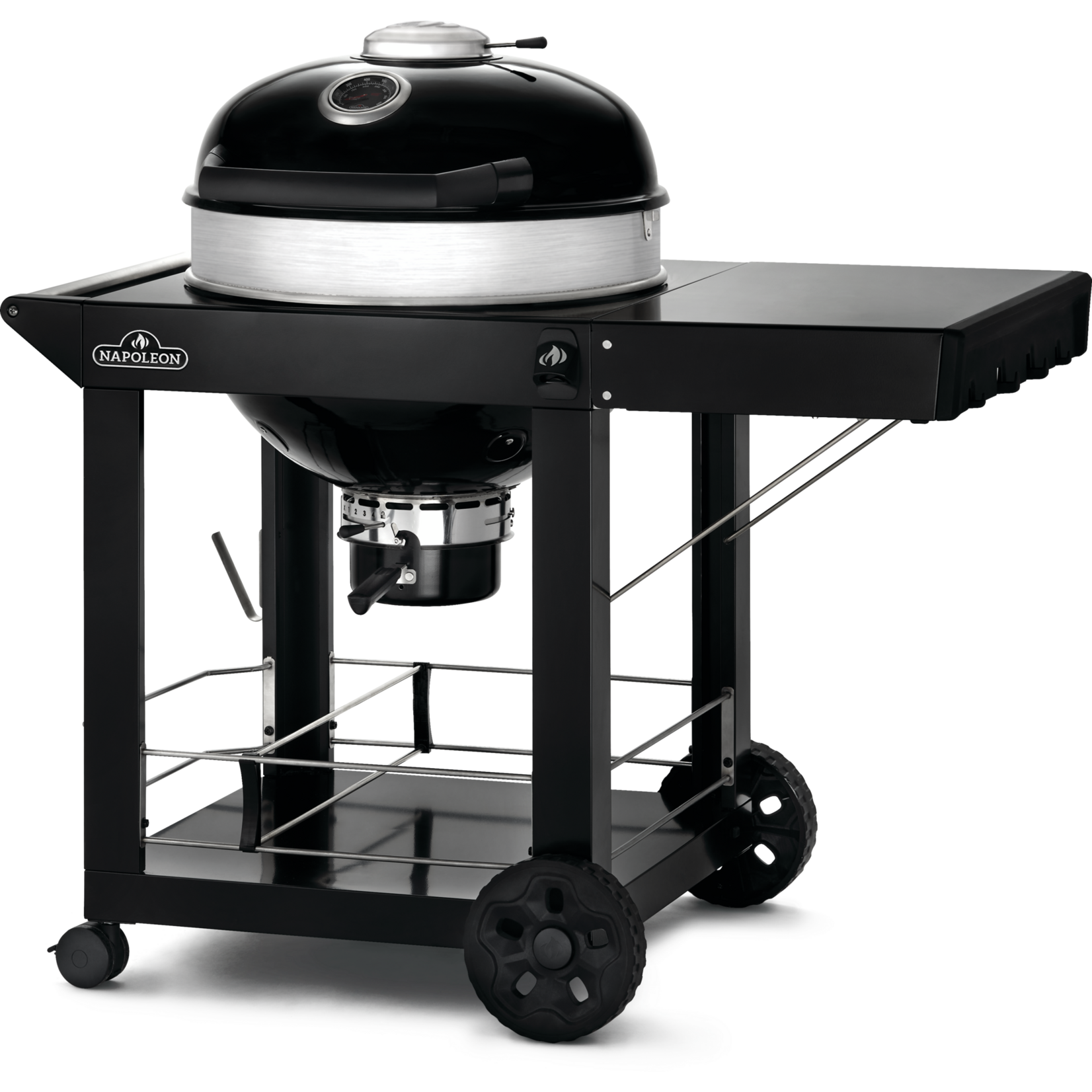 Napoleon PRO22 Charcoal Kettle Grill, Black with Cart