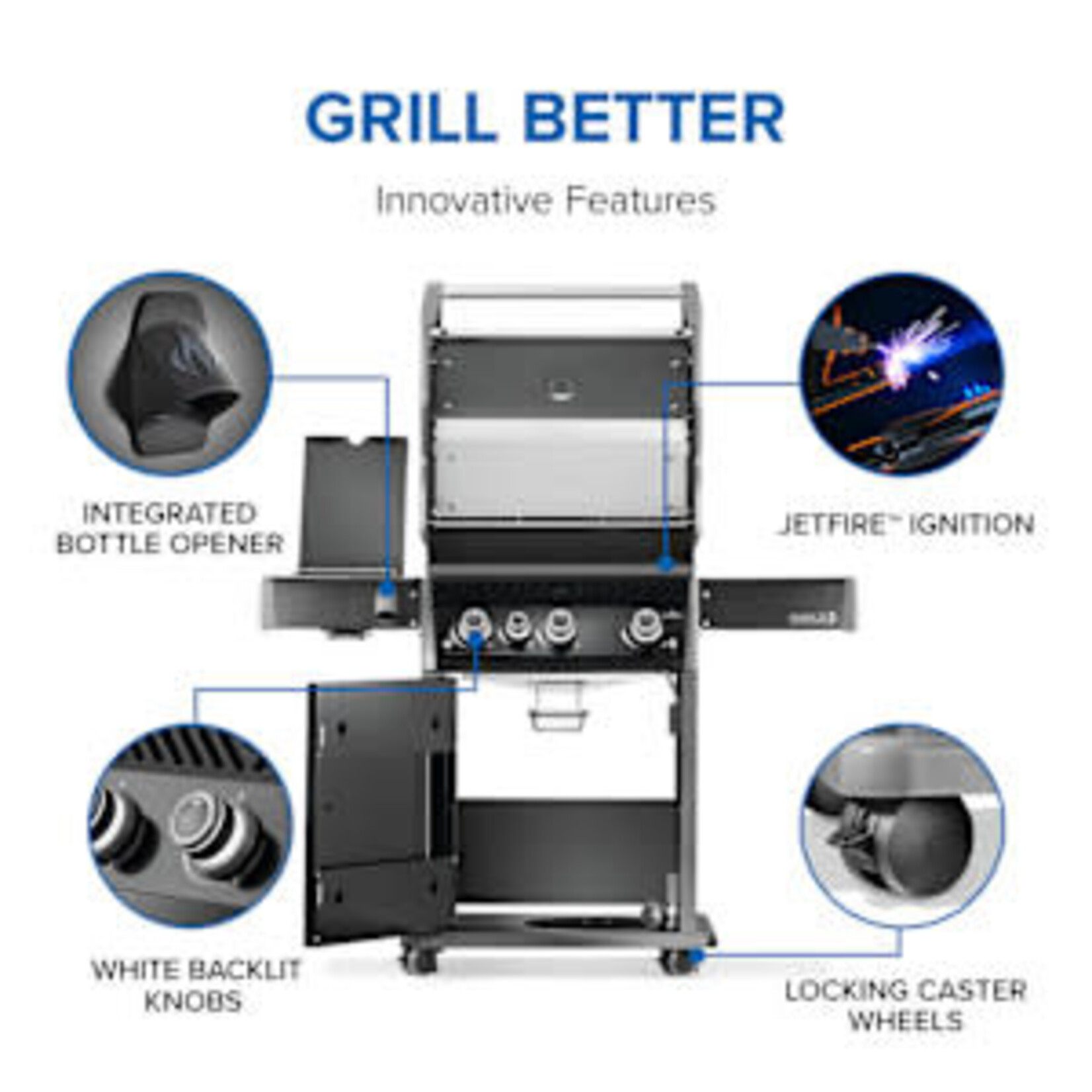 Napoleon Rogue® PRO 425 Natural Gas Grill with Infrared Side Burner, Black