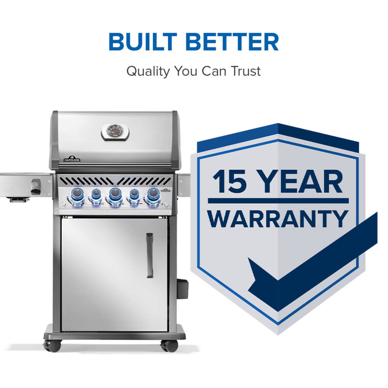 Napoleon Rogue® PRO-S 425 Natural Gas Grill with Infrared Side and Rear Burners, Stainless Steel