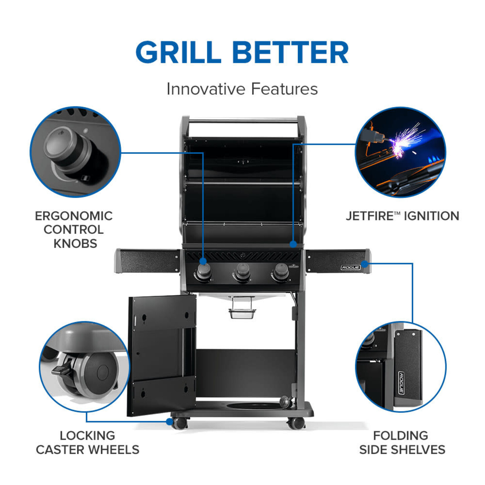 Napoleon Rogue® 425 Propane Gas Grill, Black