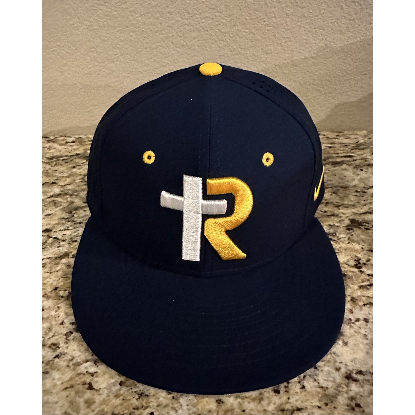 Nike Fitted Baseball Hat--Navy R-Cross