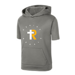 Sport Tek Short Sleeve Hoodie--Gray