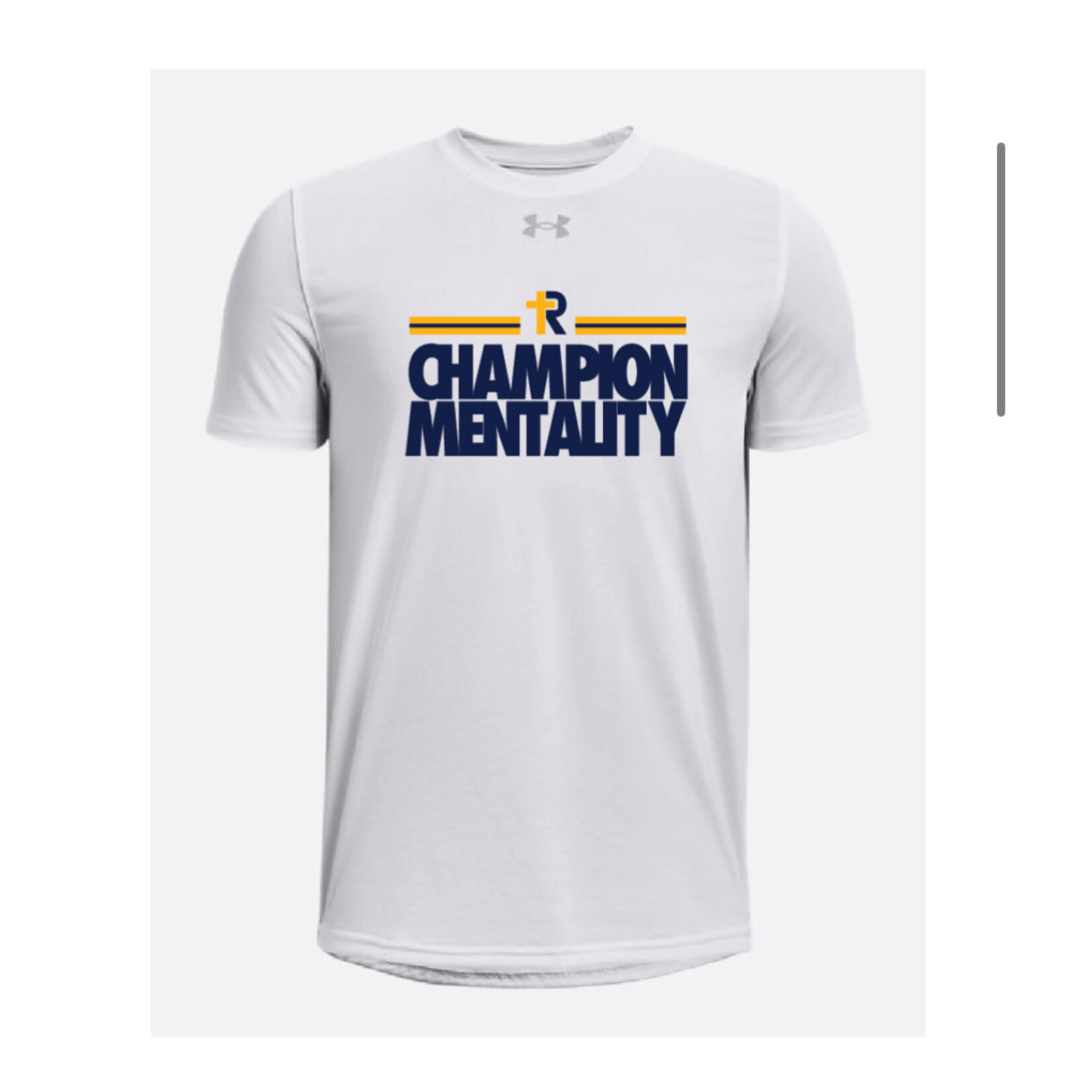 Youth UA Team Tech SS--White--CHAMP MENTALITY