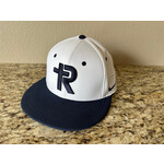 White Nike Baseball Hat--Navy Logo