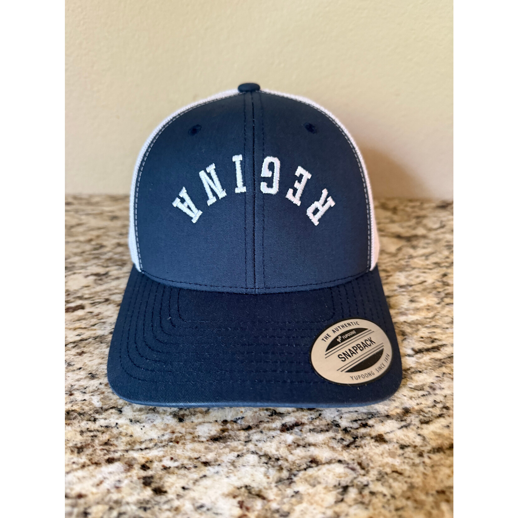 Trucker Hat--Navy/White Upside down REGINA