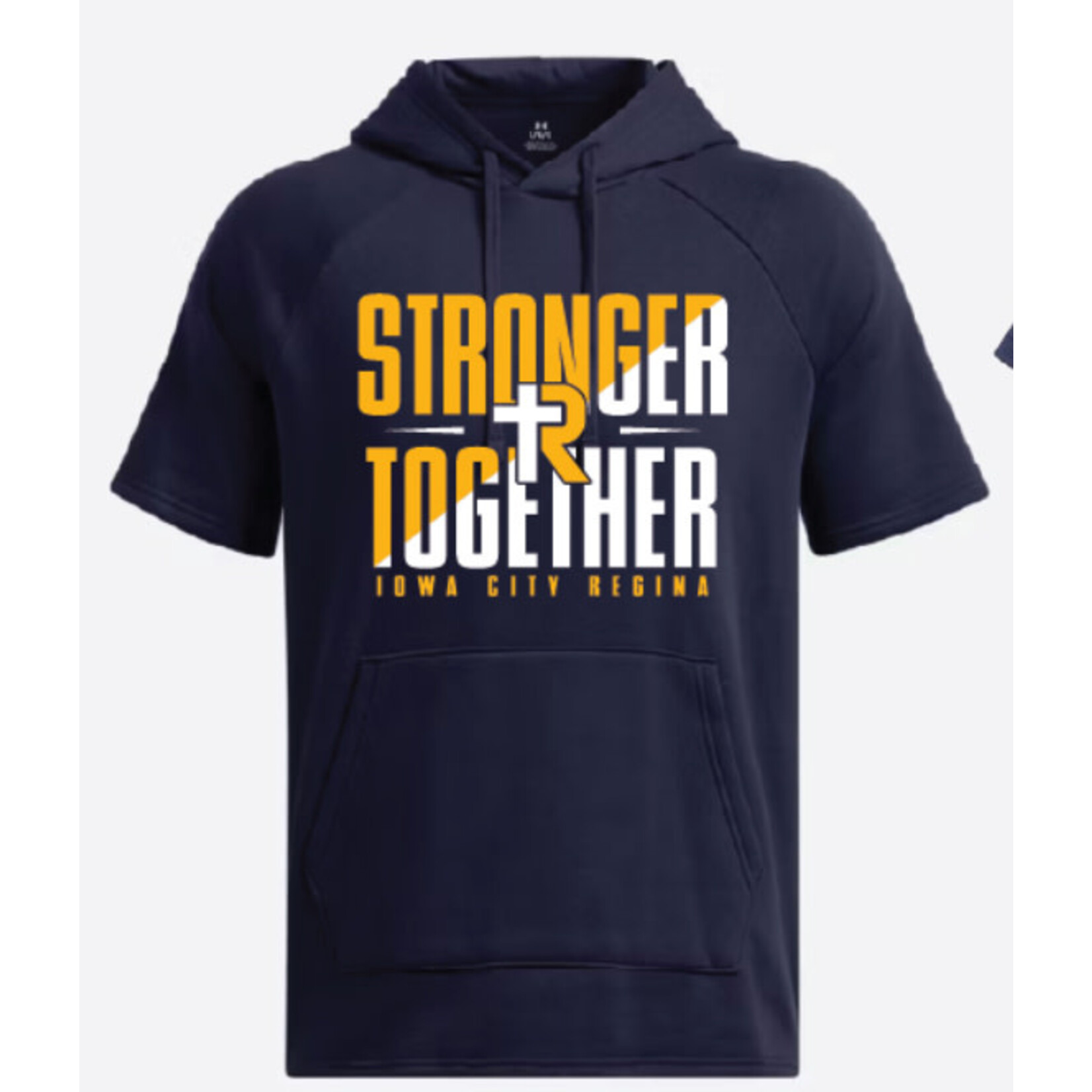 UA Stronger Together Short Sleeve Hoodie--Navy
