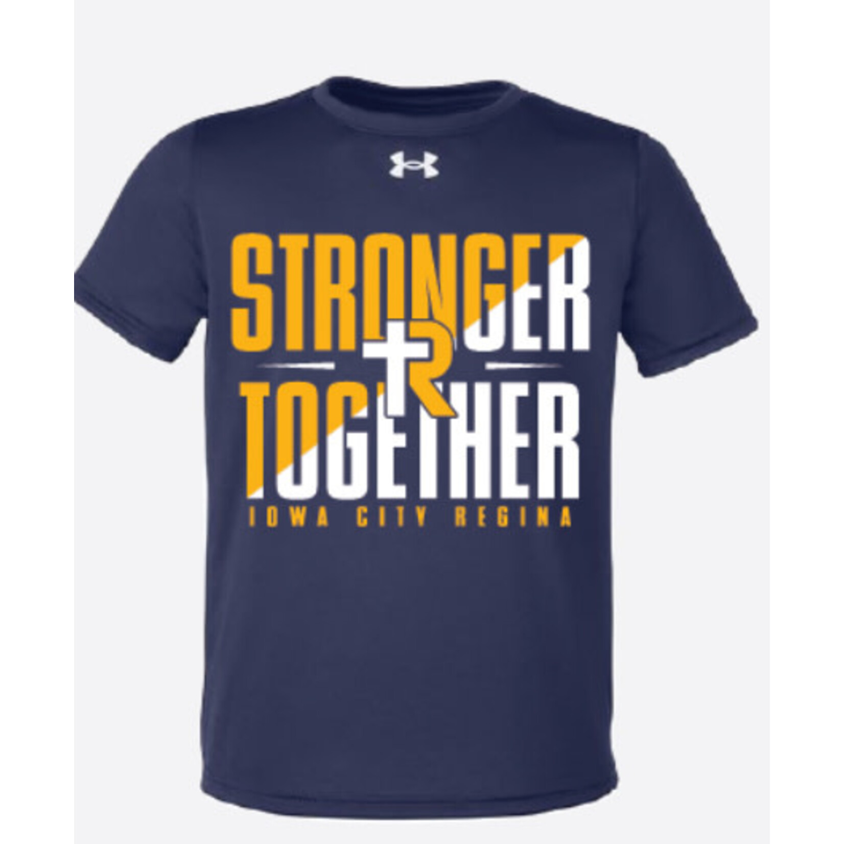 UA Youth Tee--Navy Stronger Together