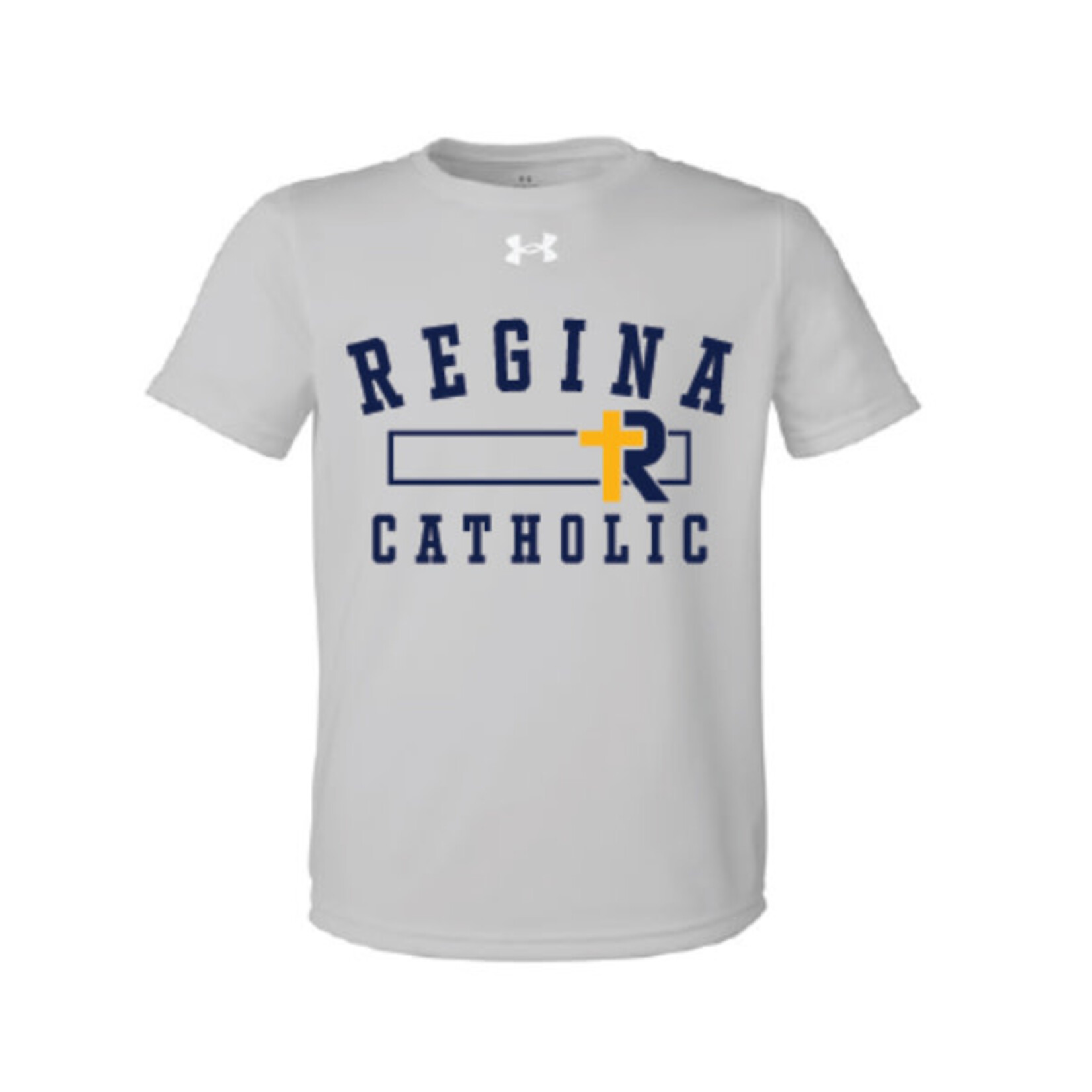 UA Youth Tee--Grey Regina Catholic
