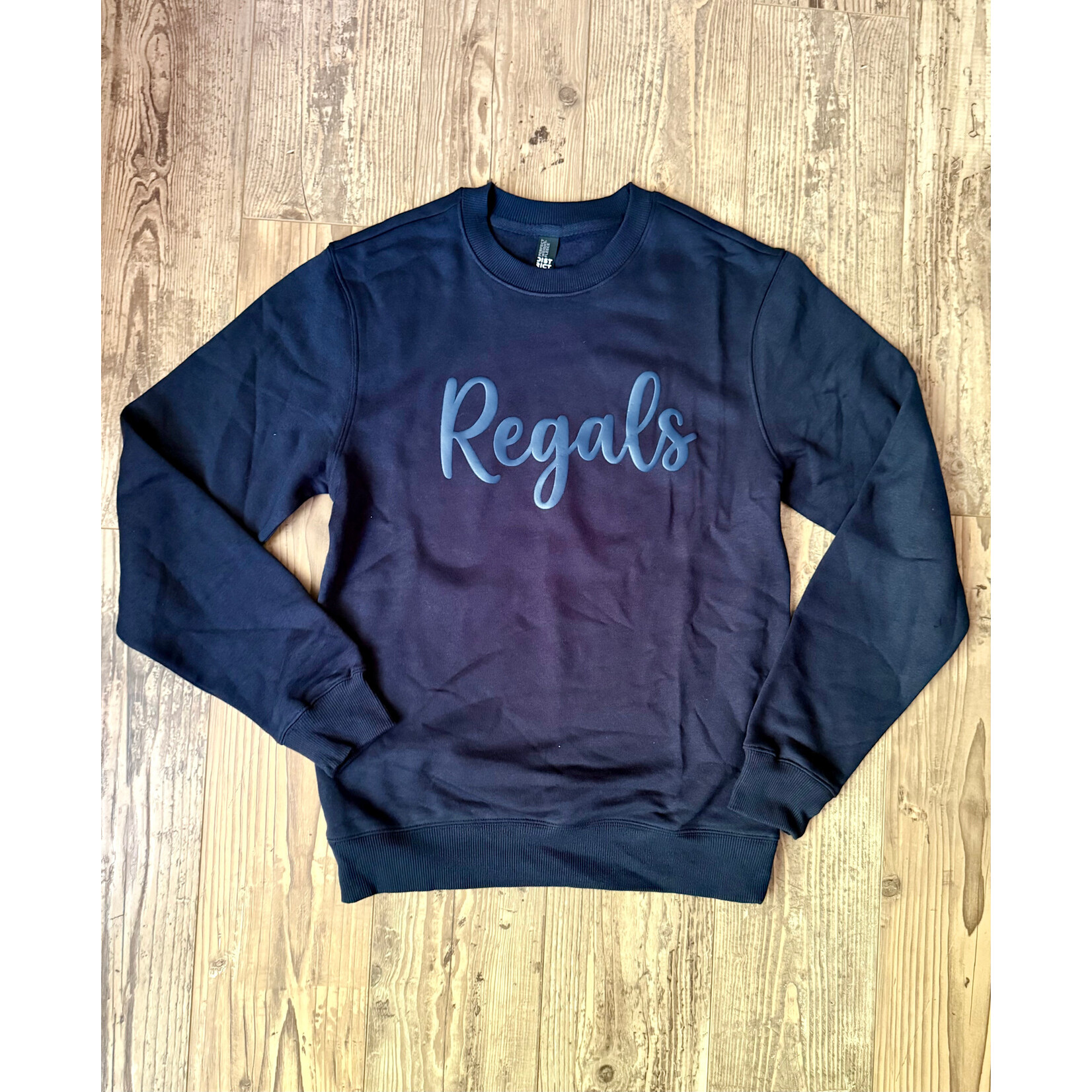 Regals PUFF SCRIPT Sweatshirt--Adult Navy