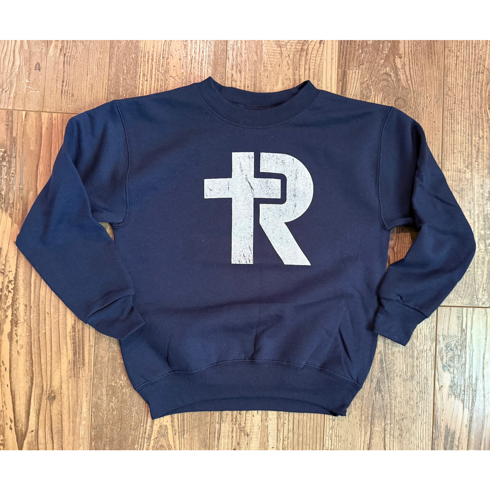 Navy Crew Logo Sweatshirt--Youth