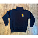 Enza Navy 1/4 Zip Sweatshirt--Letterman Logo
