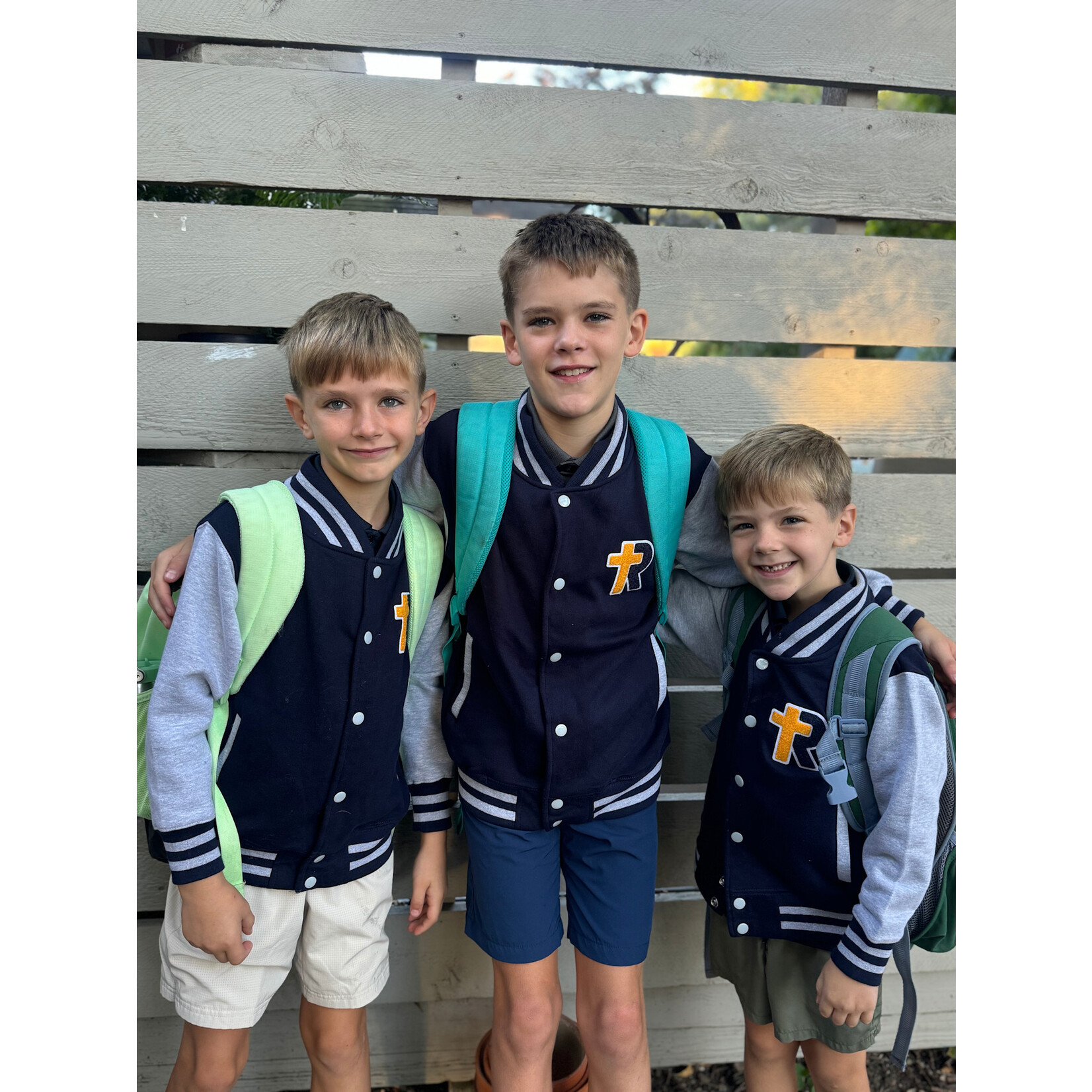 Button-up Letterman Sweatshirt--Youth