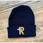 Navy Embroidered Stocking Hat