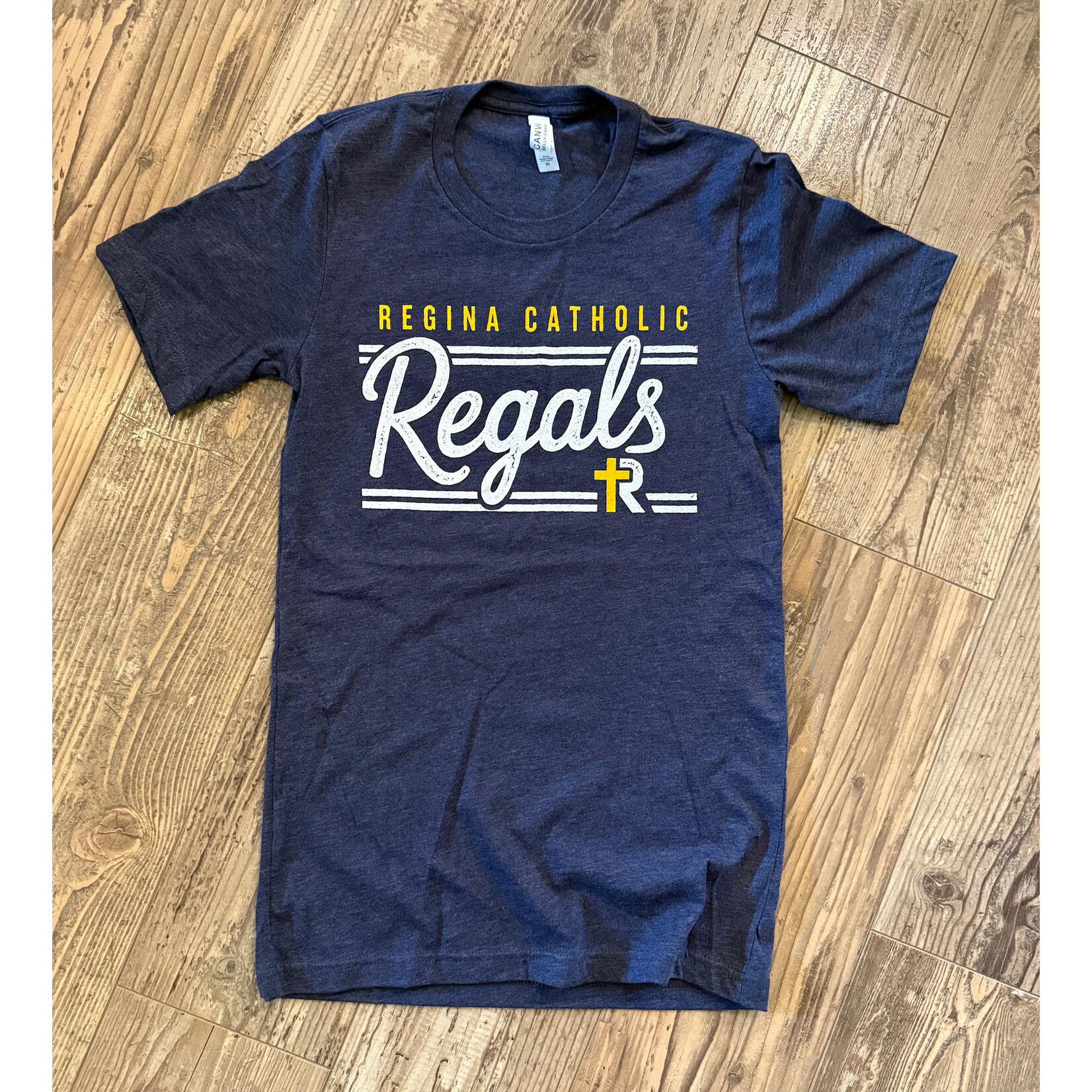 Bella Youth Triblend SS--Navy Regals Script