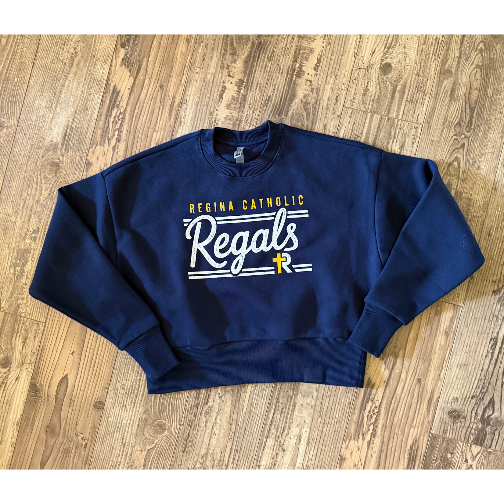 Next Level Crop Crew Sweatshirt--Navy
