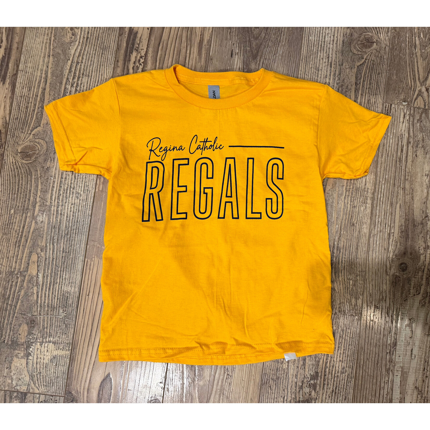 Youth Gold SS Tee--REGALS Outline