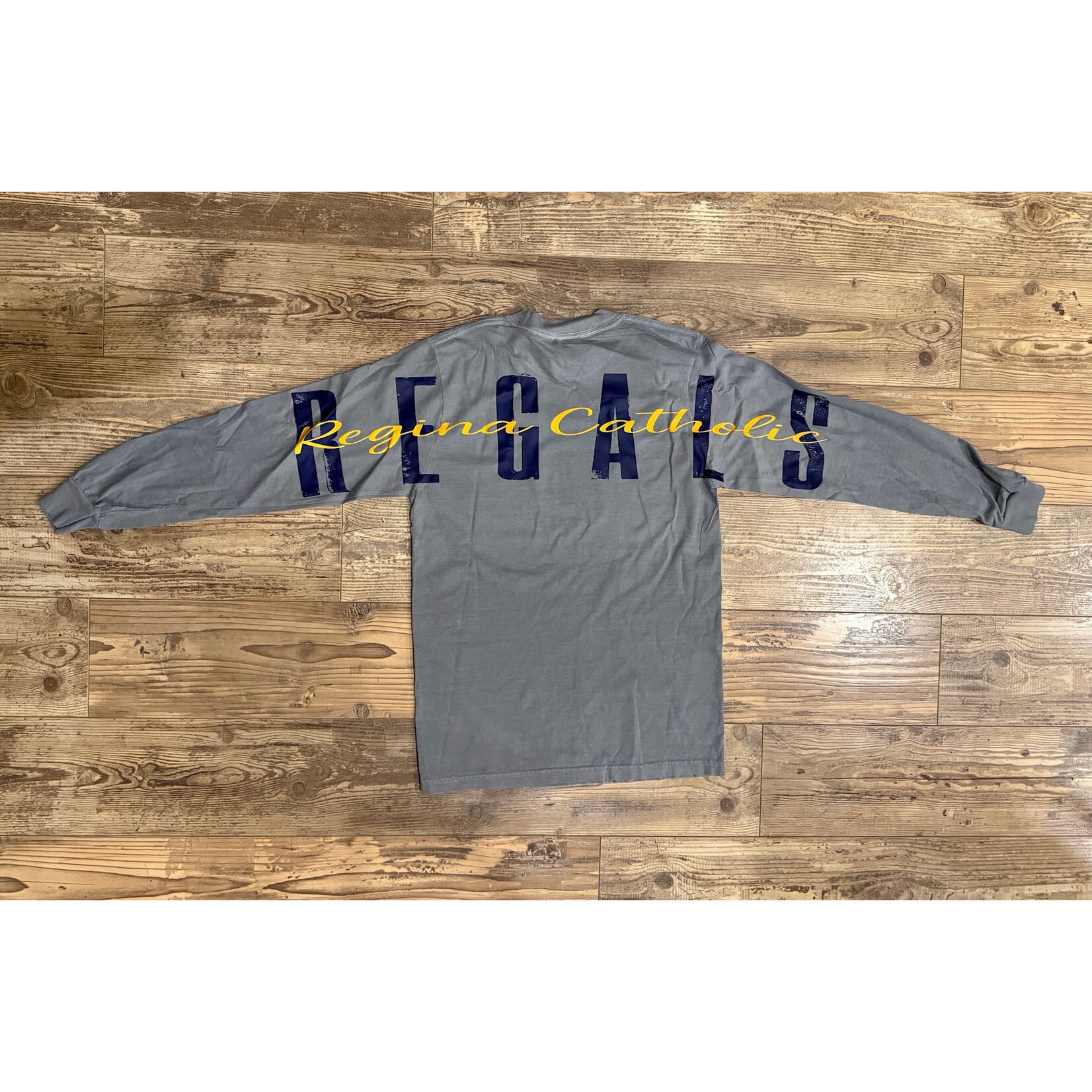 Gray LS w/logo on front & school name on back