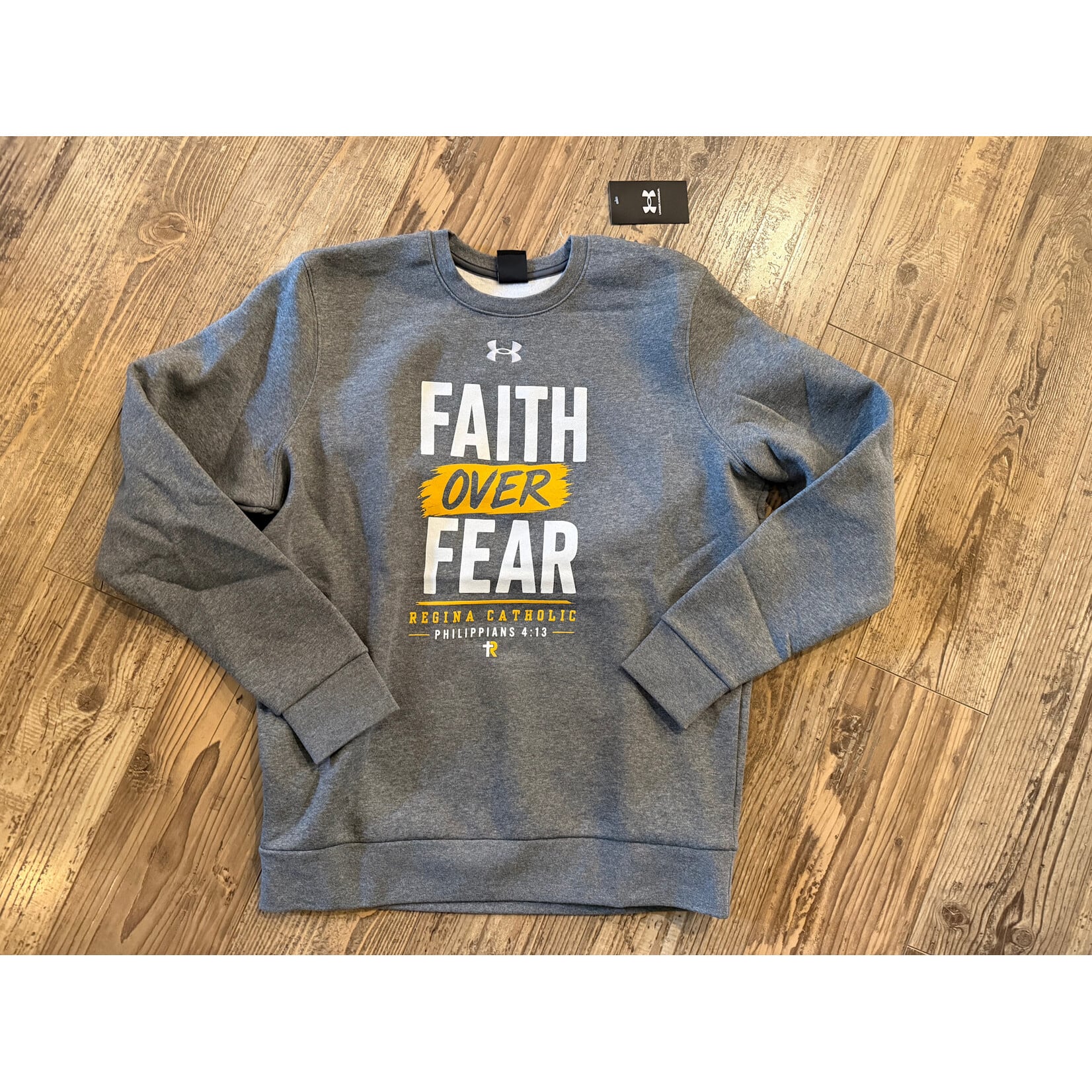 UA Icon Fleece Crew--Gray
