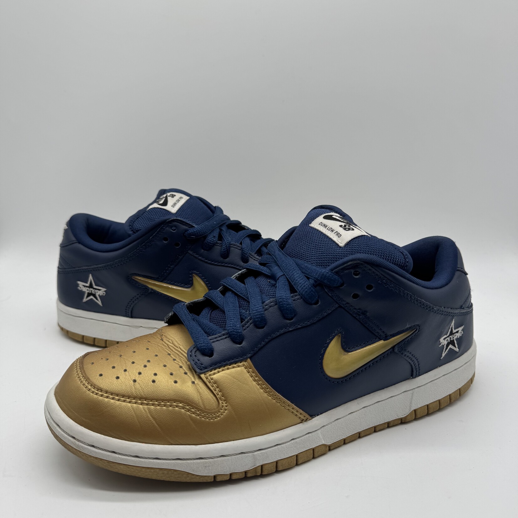 Nike SB Dunk Low Supreme Jewel Swoosh Gold