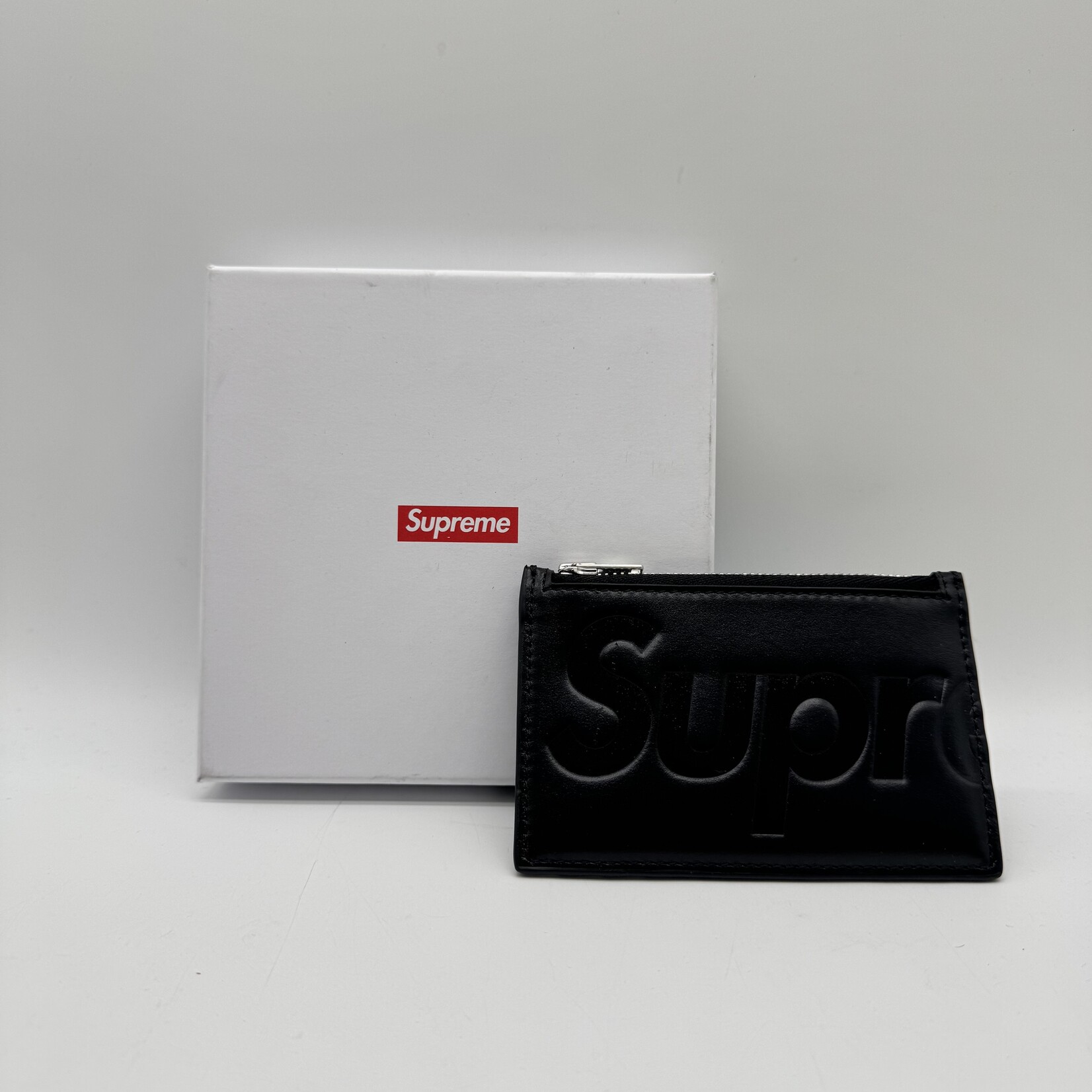 Supreme Leather Zip Card Holder (FW25) Black