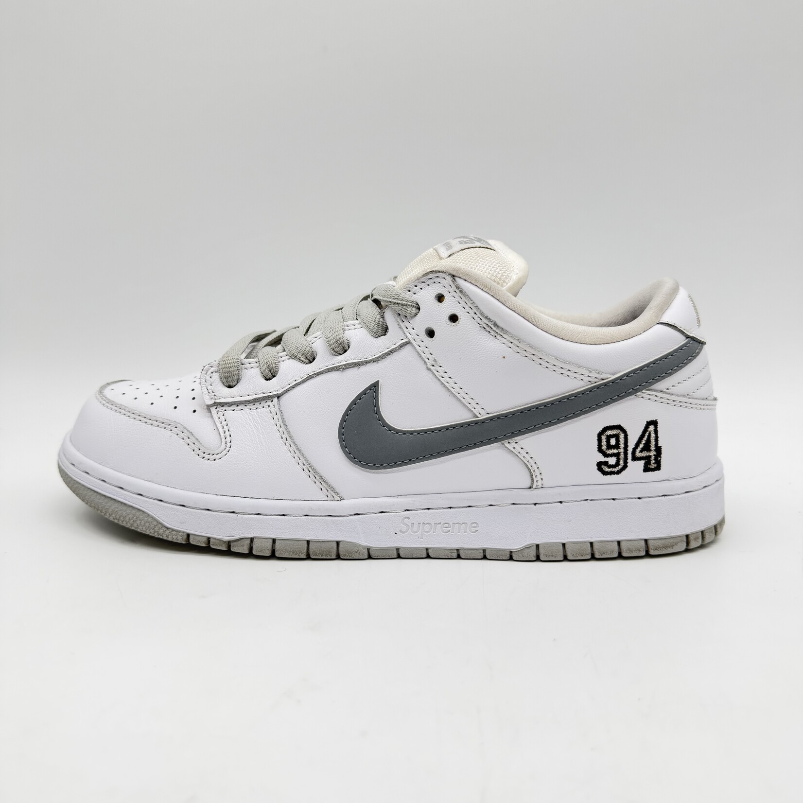 Nike SB Dunk Low Supreme 94 White Metallic Silver