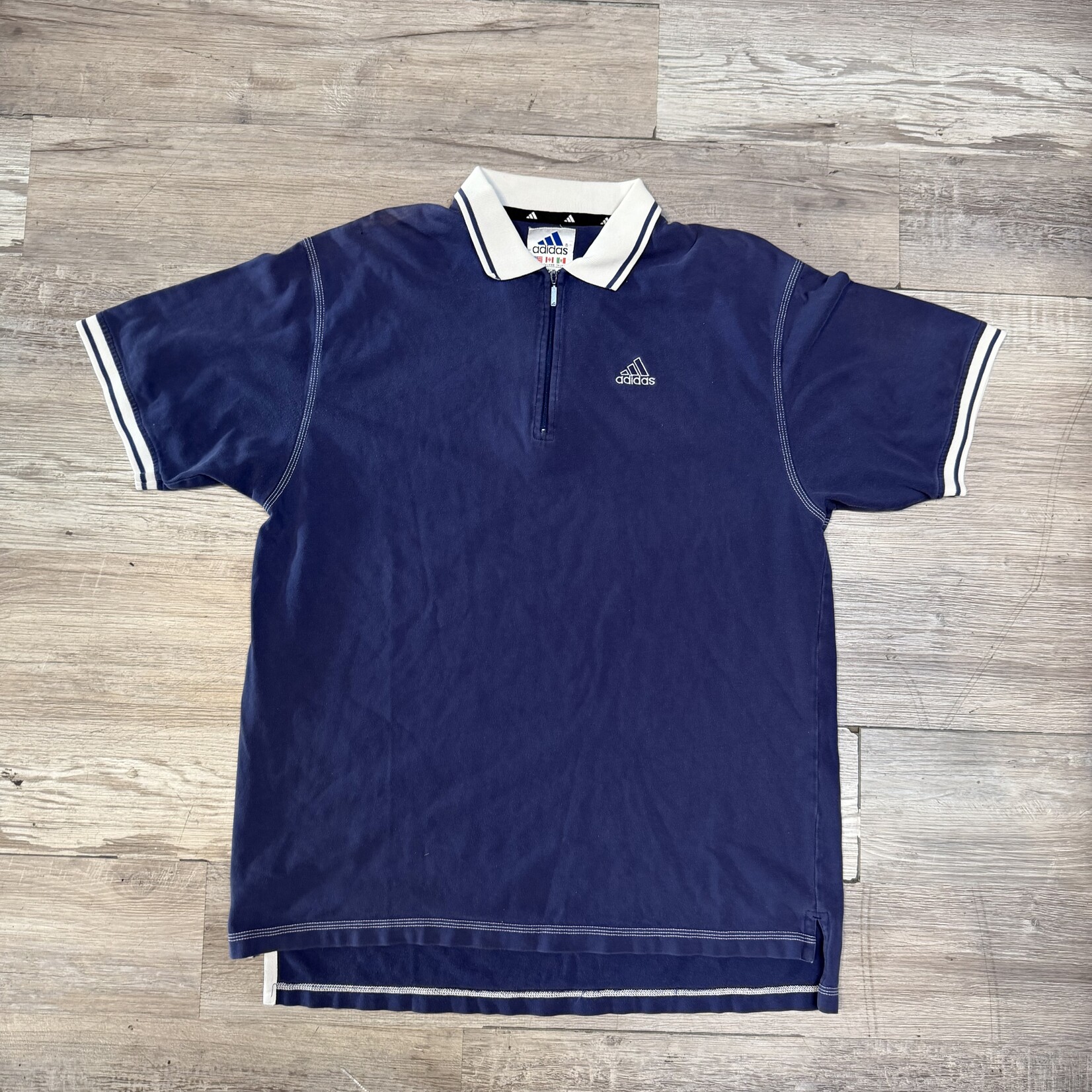 VINTAGE ADIDAS ZIP UP POLO