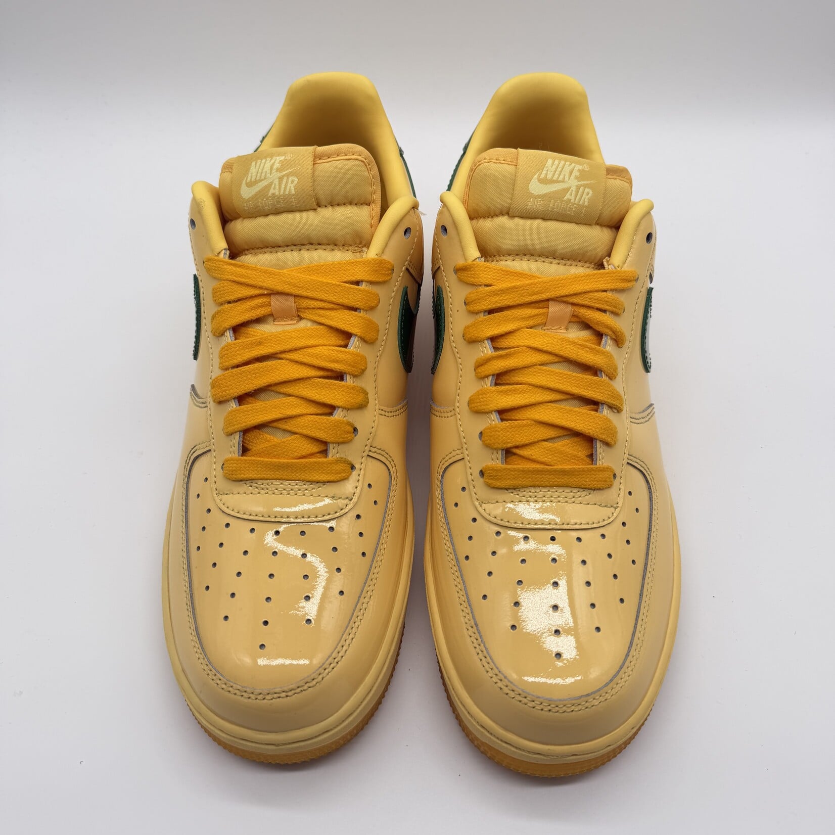 Nike Air Force 1 Low Patent Leather Topaz Gold Pine Green