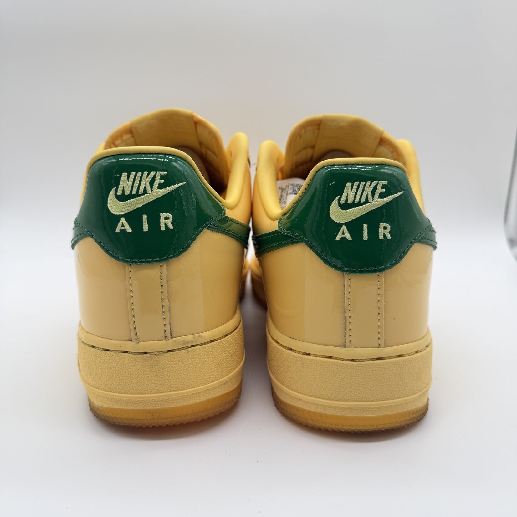 Nike Air Force 1 Low Patent Leather Topaz Gold Pine Green
