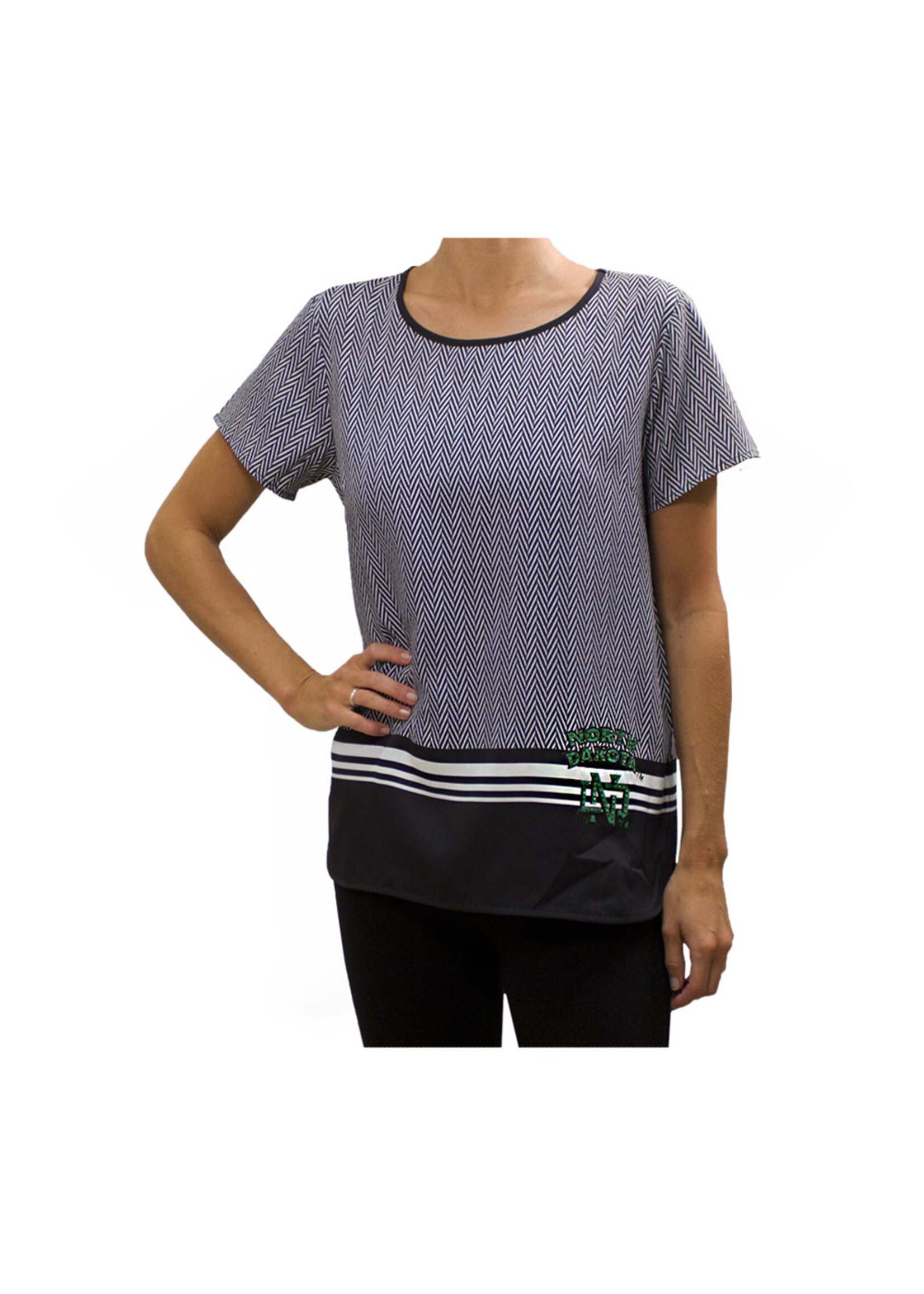 Gameday Couture Herringbone Chiffon Top