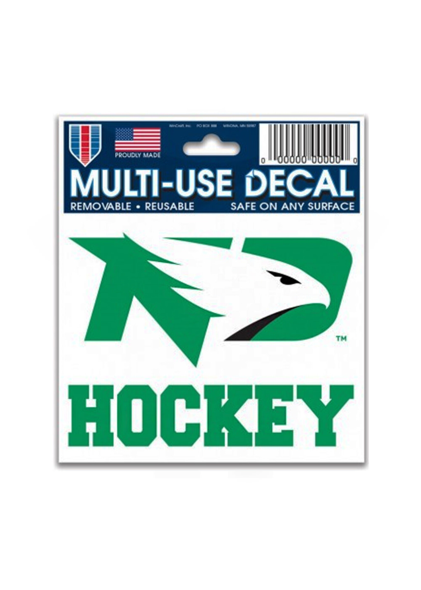 Wincraft North Dakota Fighting Hawks Hockey 3"x4" Decal