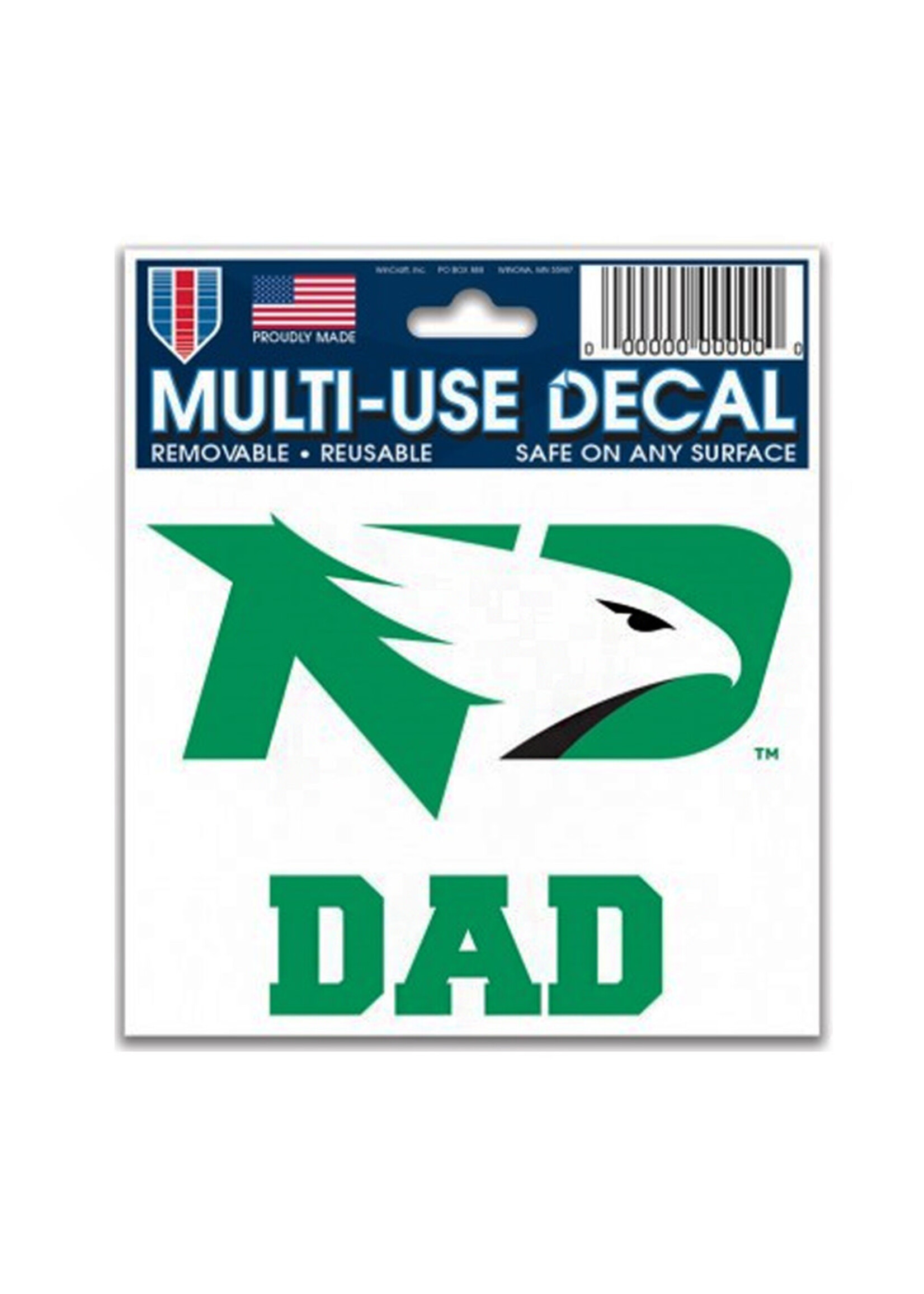 Wincraft North Dakota Fighting Hawks DAD Decal