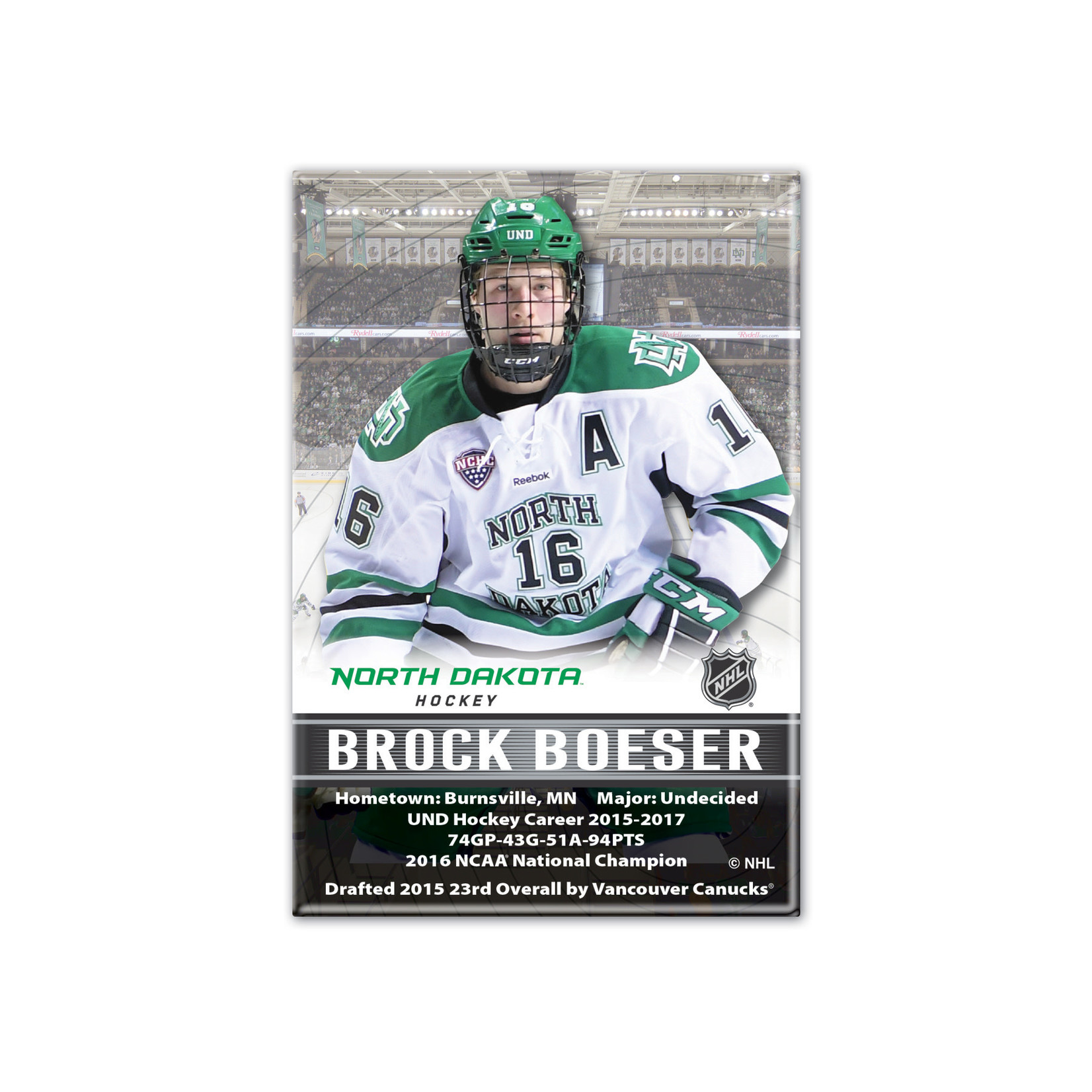 Wincraft UND Alumni Magnet Brock Boeser