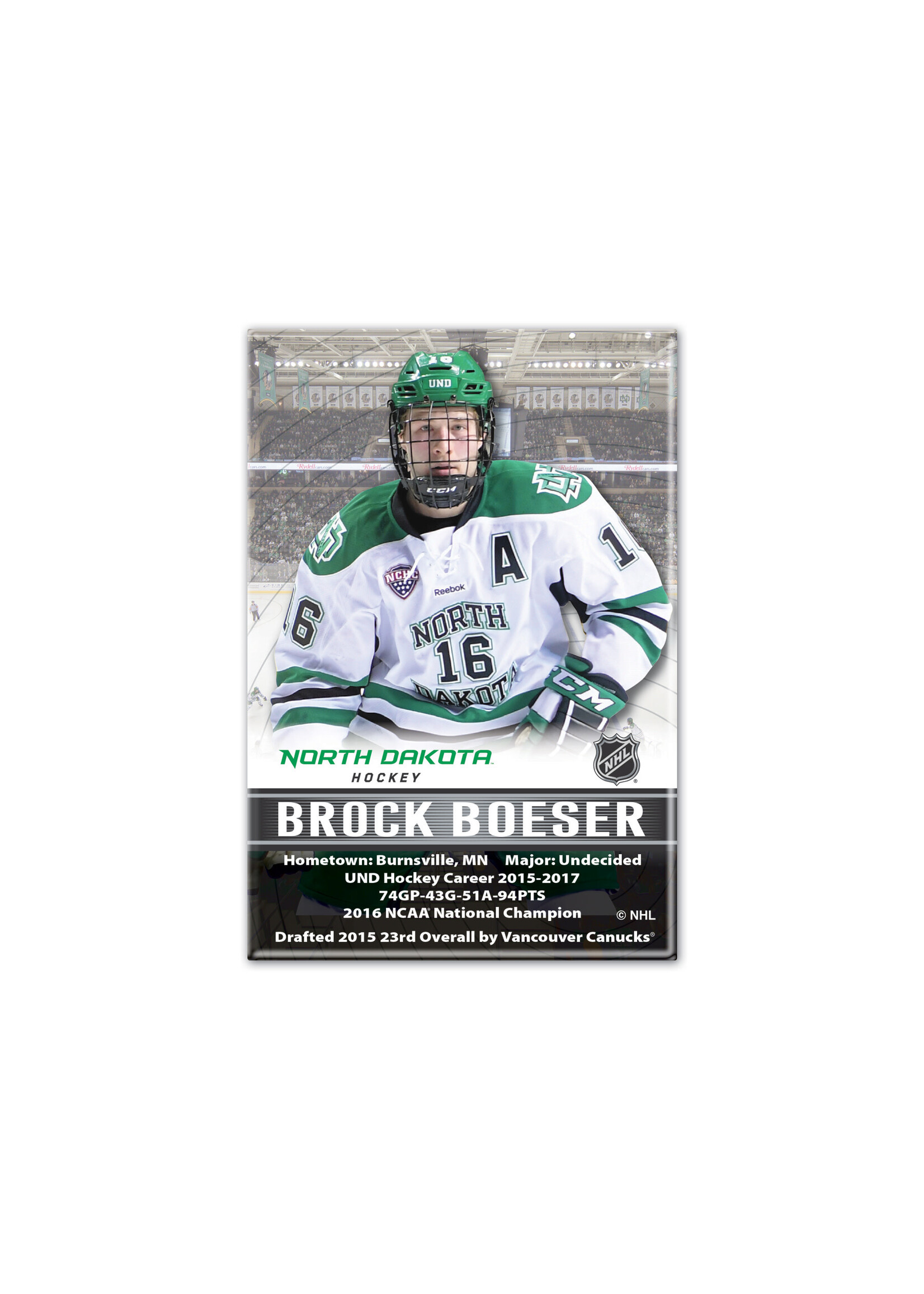 Wincraft UND Alumni Magnet Brock Boeser