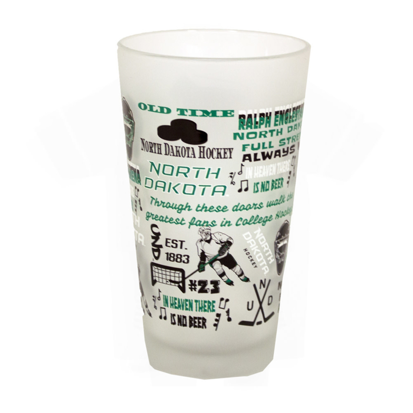 RFSJ Inc. Frosted 16oz University of North Dakota Glass