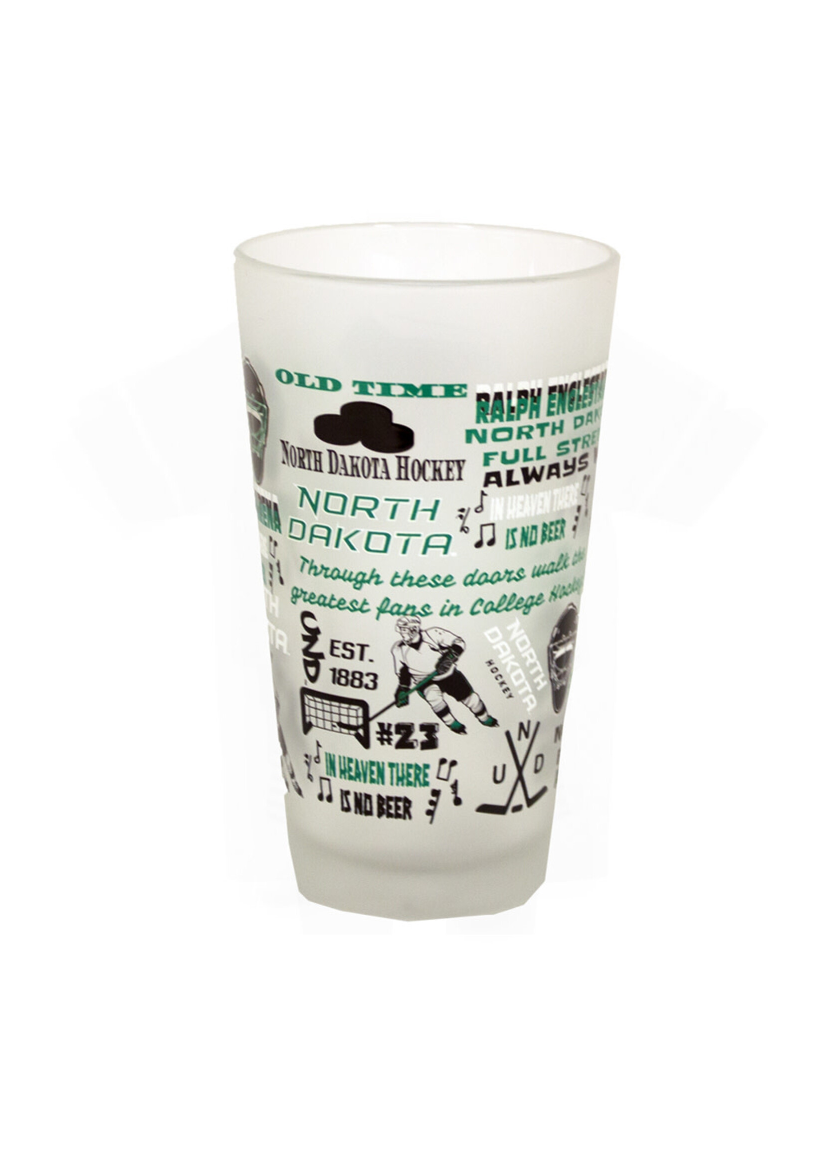 RFSJ Inc. Frosted 16oz University of North Dakota Glass