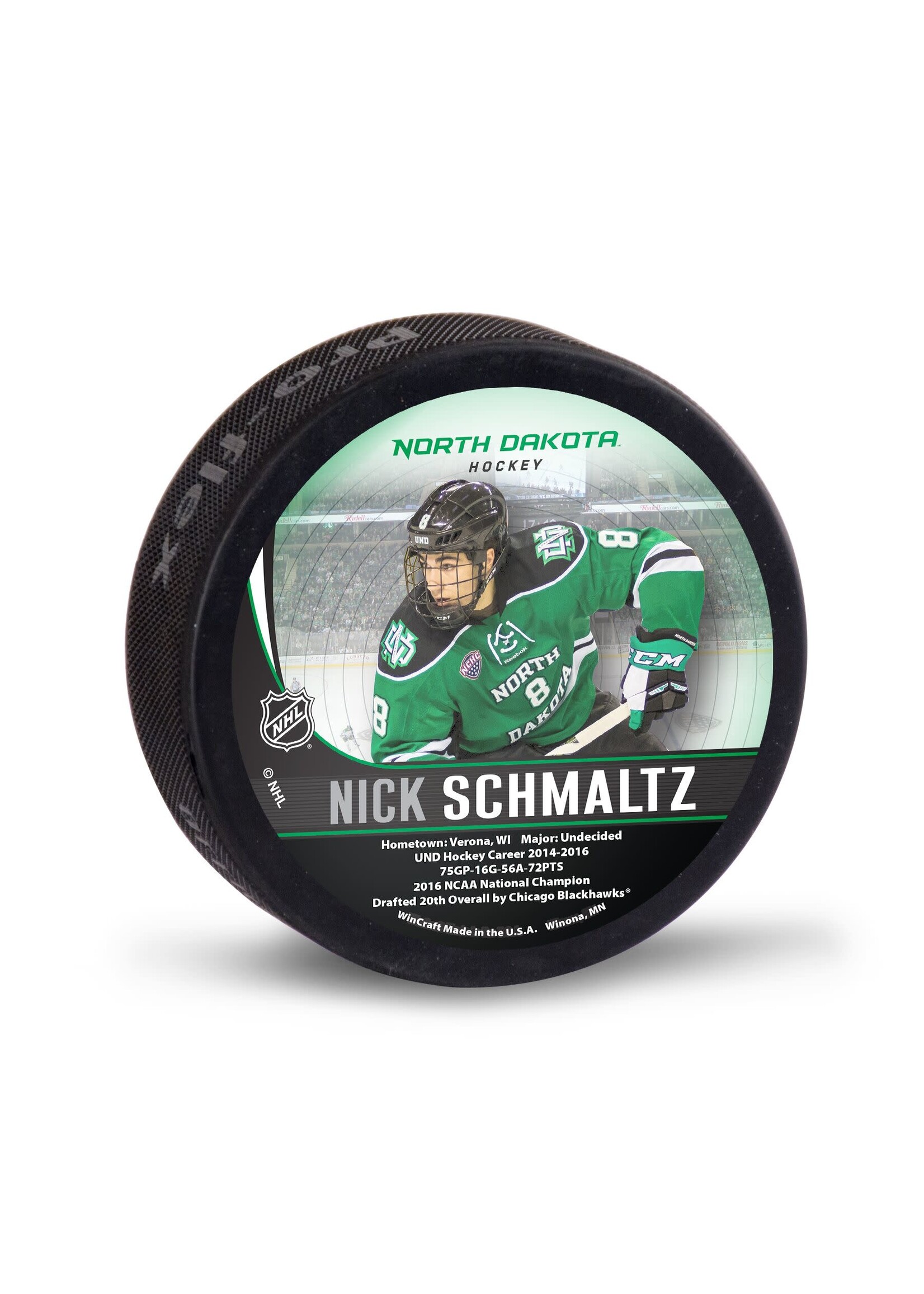 Wincraft UND Alumni Nick Schmaltz Puck