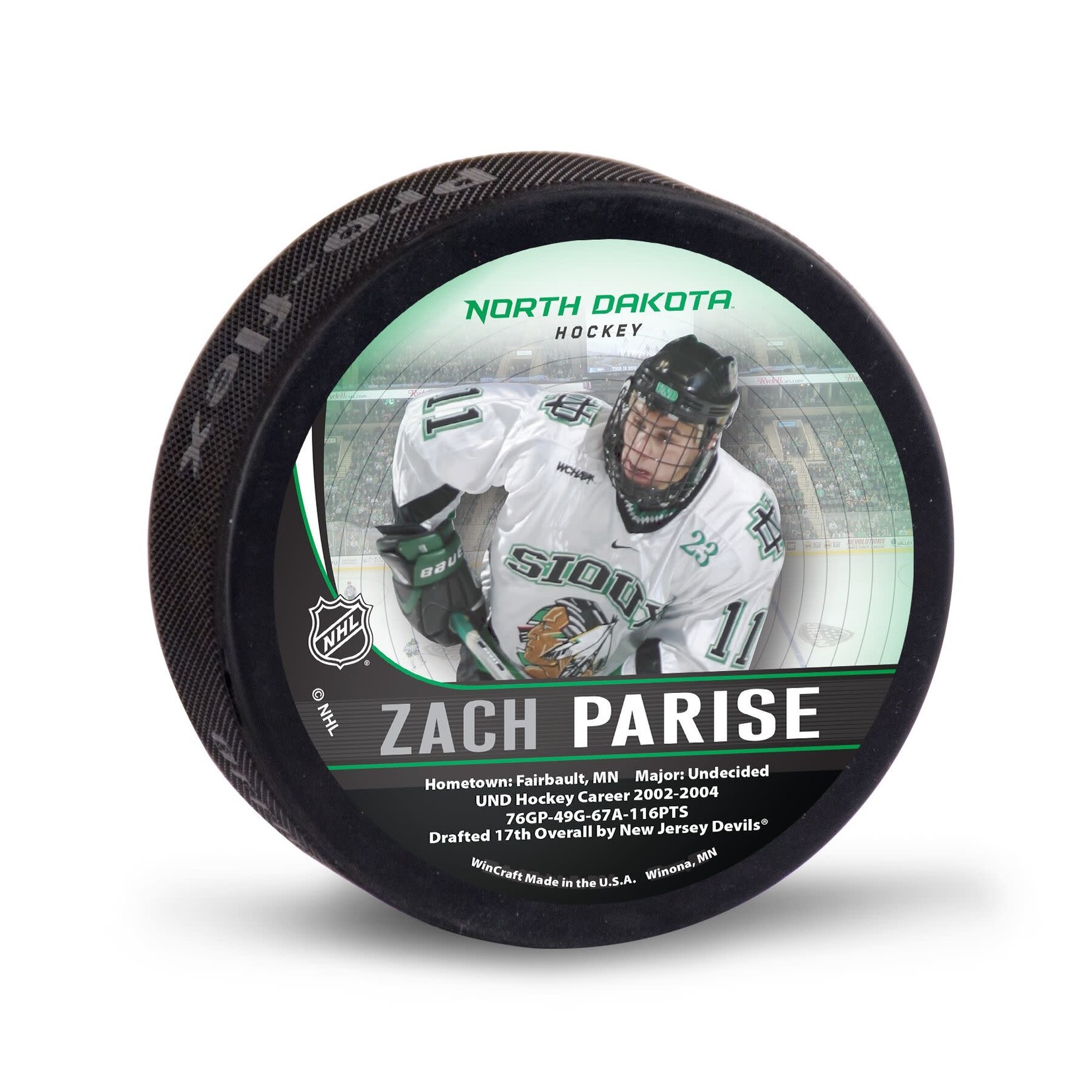 Wincraft UND Alumni Zach Parise Puck