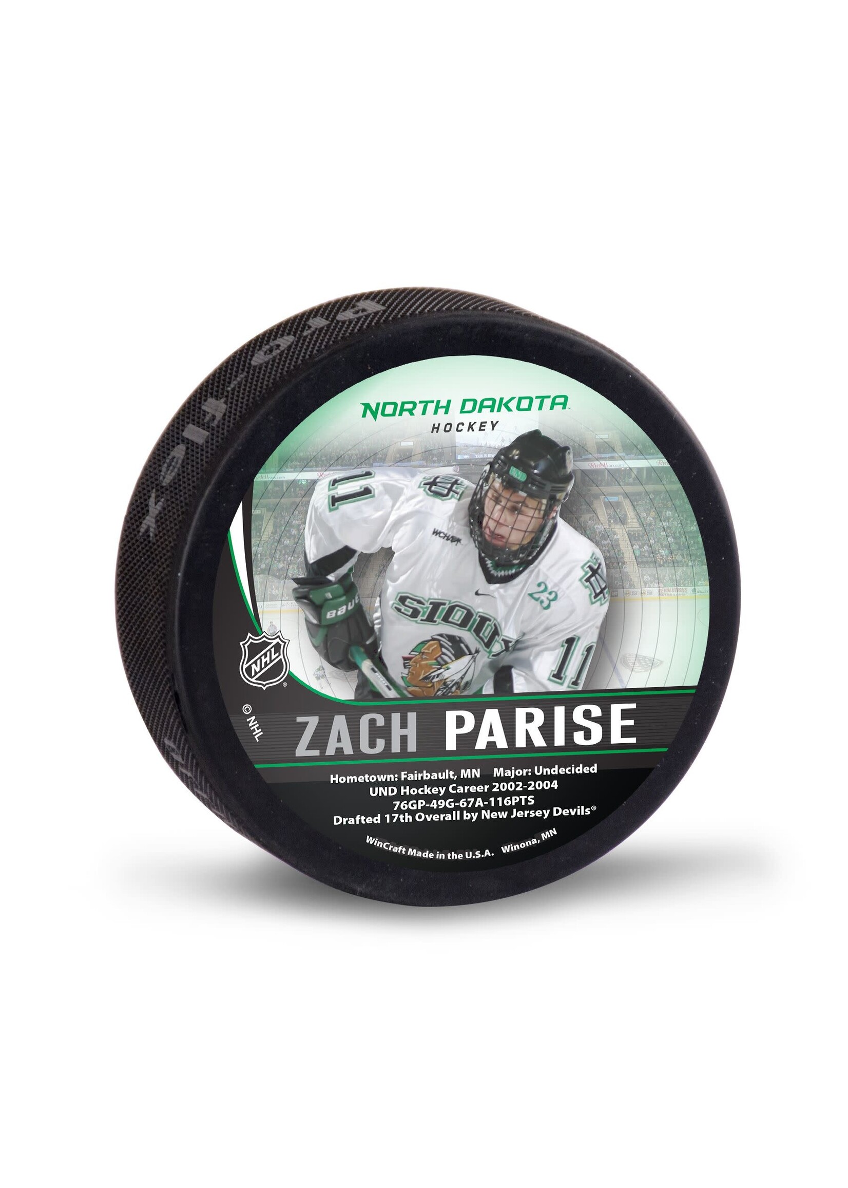 Wincraft UND Alumni Zach Parise Puck