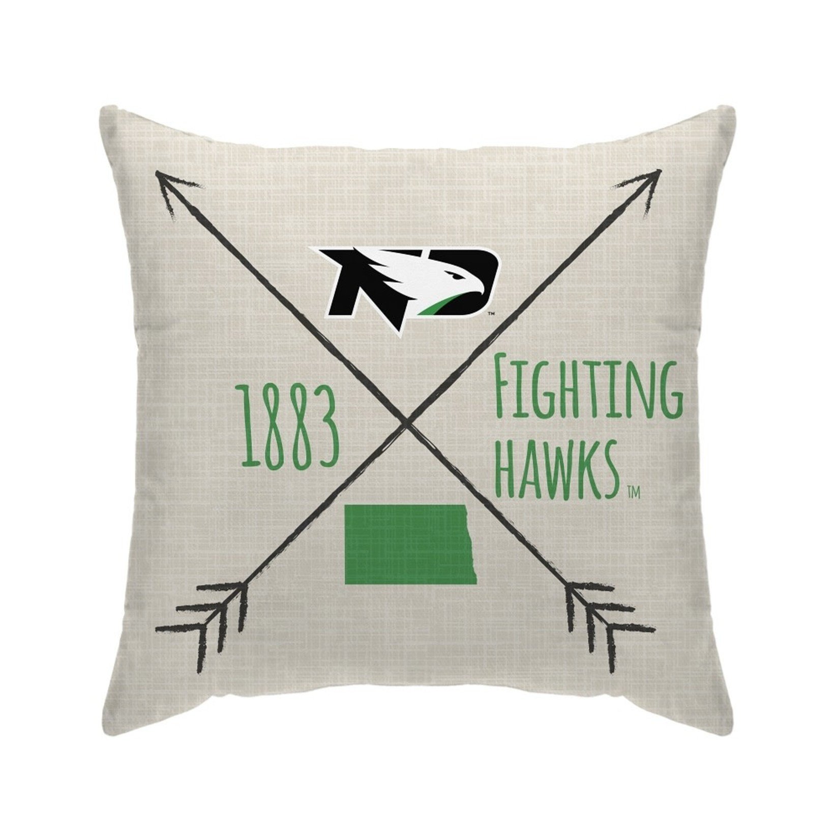 Fighting Hawks Crossed Arrows Throw Pillow