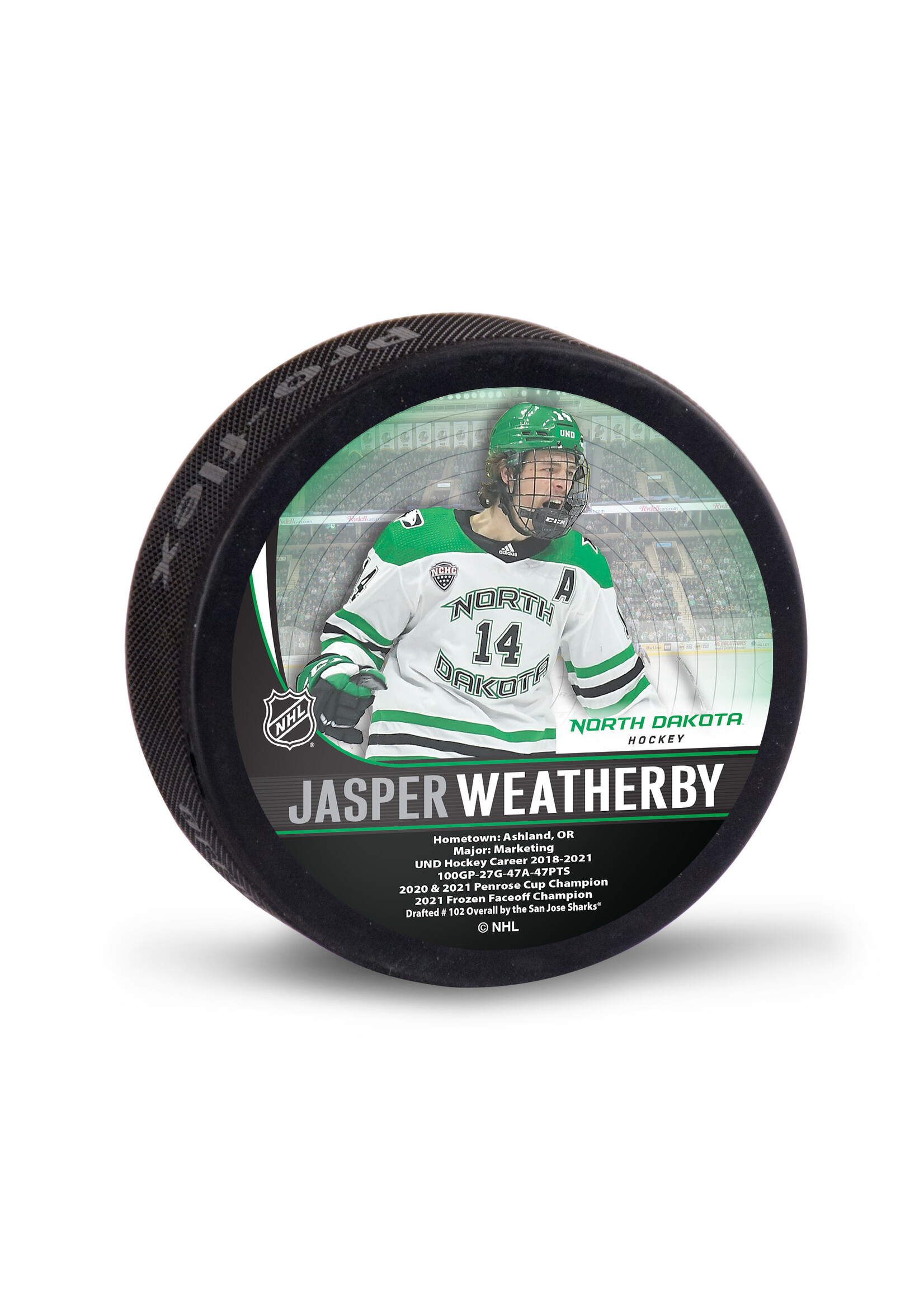 Wincraft UND Alumni Jasper Weatherby Puck