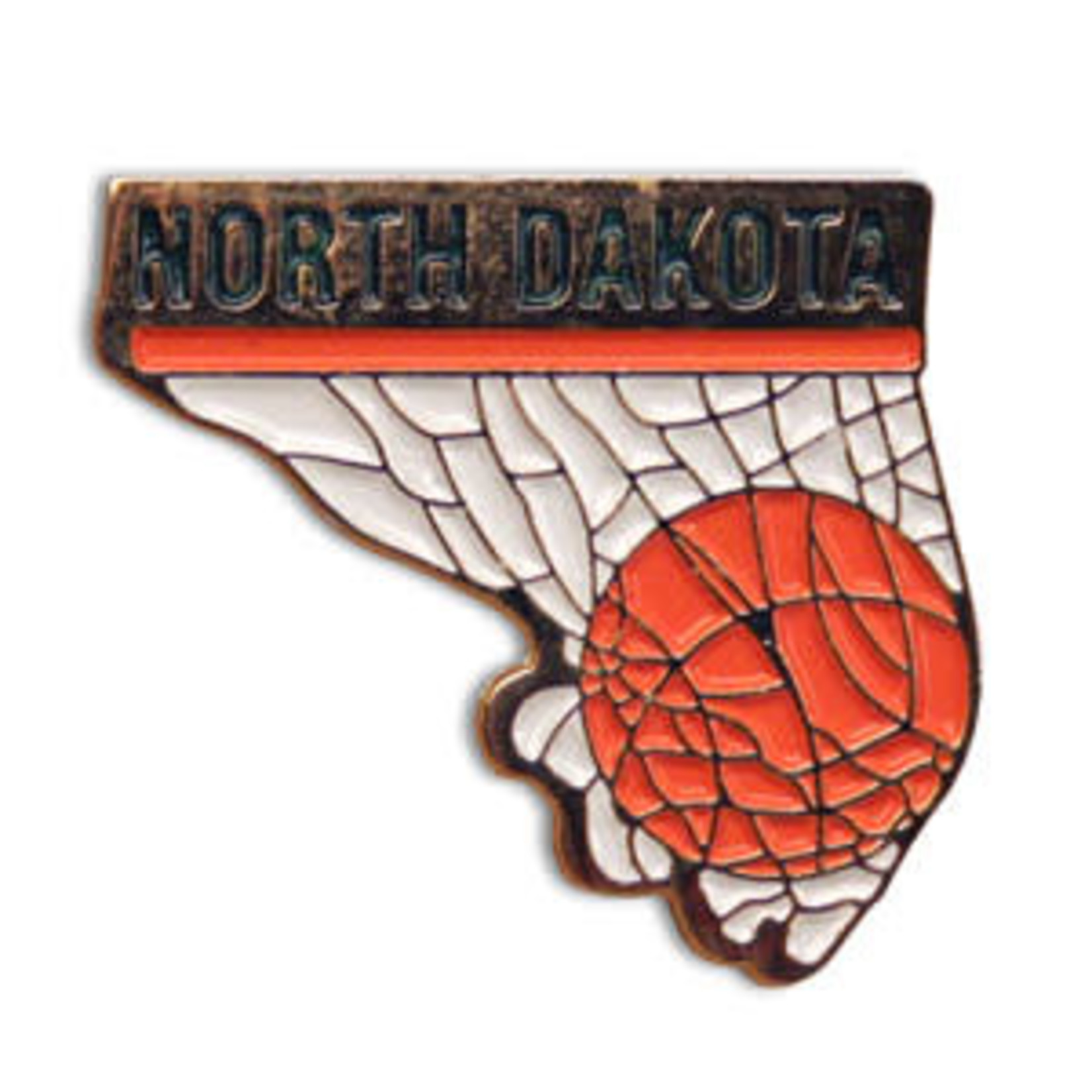 North Dakota Swish Basketball Lapel Pin