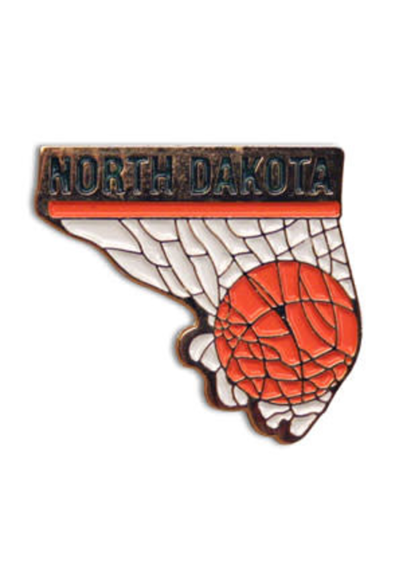 North Dakota Swish Basketball Lapel Pin