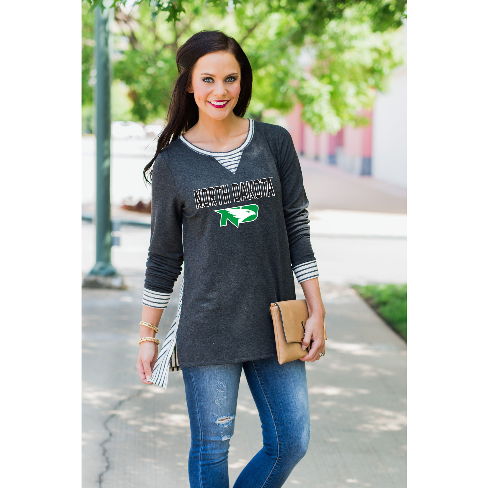 Gameday Couture North Dakota You'll Be Back Tunic Charcoal Small